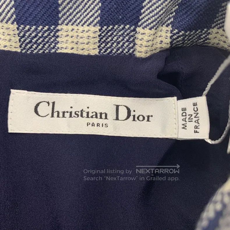 Dior Dior Color-matched plaid wool lapel short-sleeved dress Size XXS / US 00 / IT 34 - 6 Thumbnail