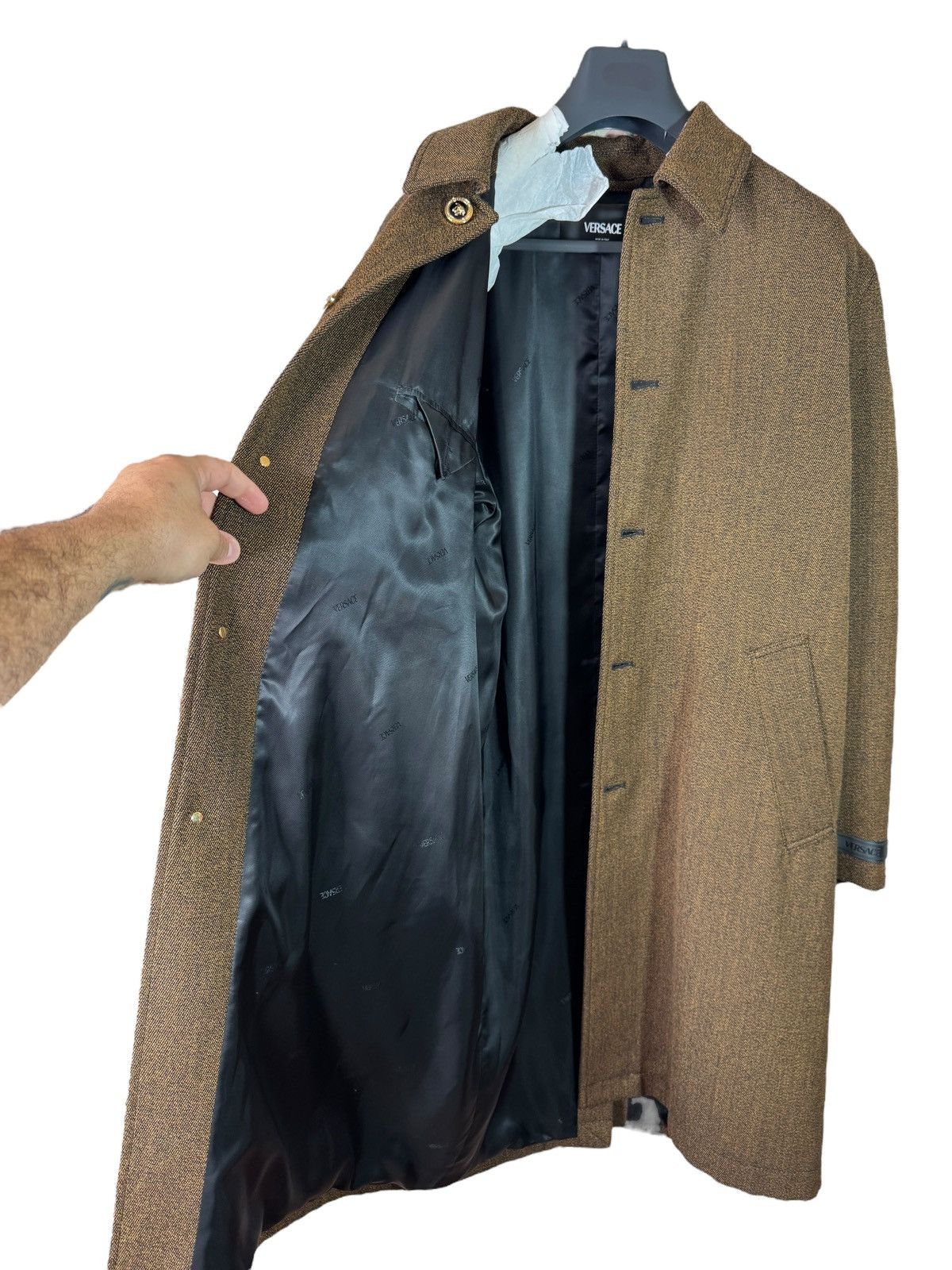 Versace Versace Men’s Brown Coat with Medusa Details Size 48 IT Size US M / EU 48-50 / 2 - 7 Thumbnail