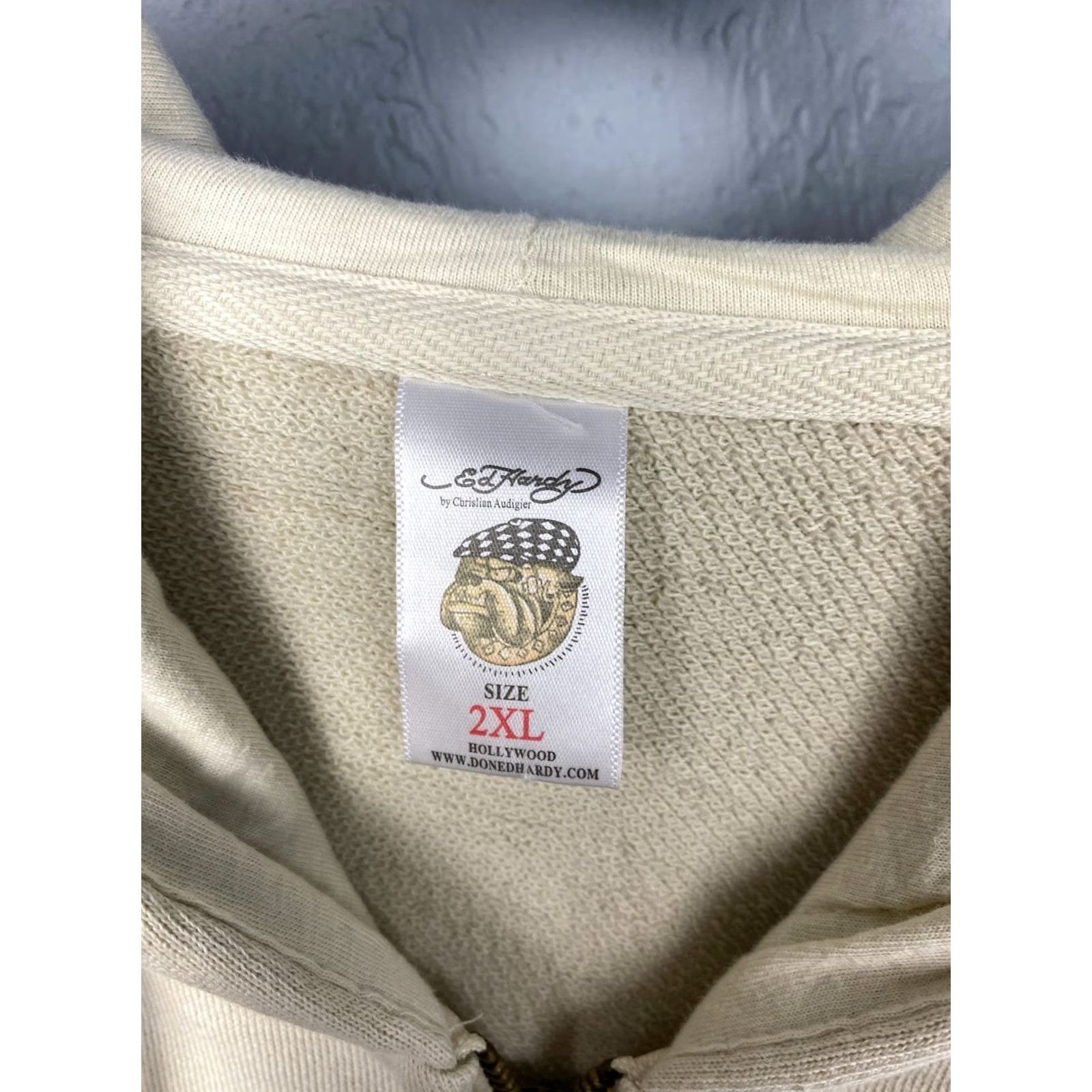 Ed Hardy Ed Hardy by Christian Audigier Mens Full Zip Hoodie 2XL Beige Hoodie Mens 2XL Ed Hardy Full Zip Hoodie Size US XXL / EU 58 / 5 - 4 Thumbnail