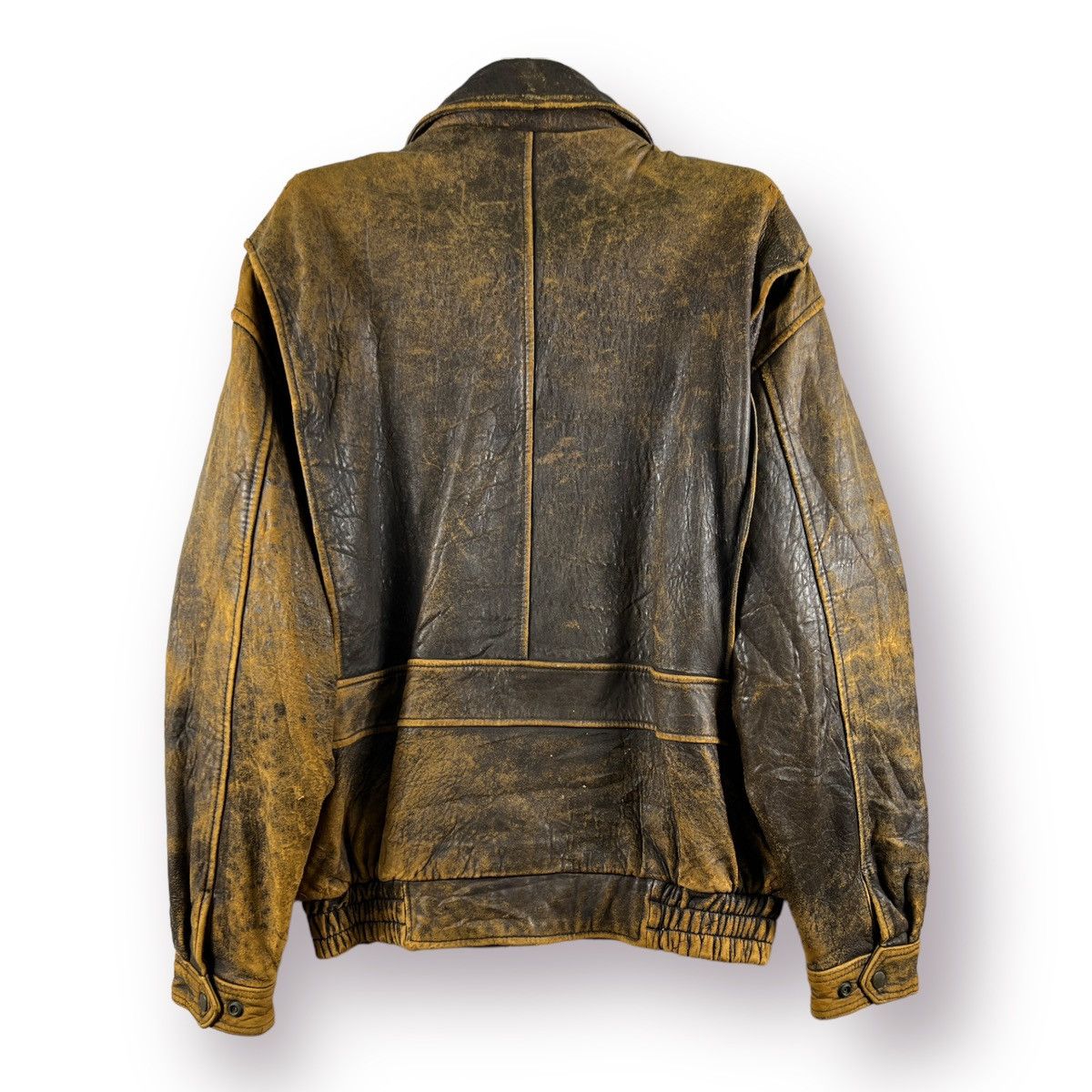 Leather 🔥 FLIGHT JACKET USA TYPE A-2 FLYER LEATHER - L Size US M / EU 48-50 / 2 - 14 Thumbnail