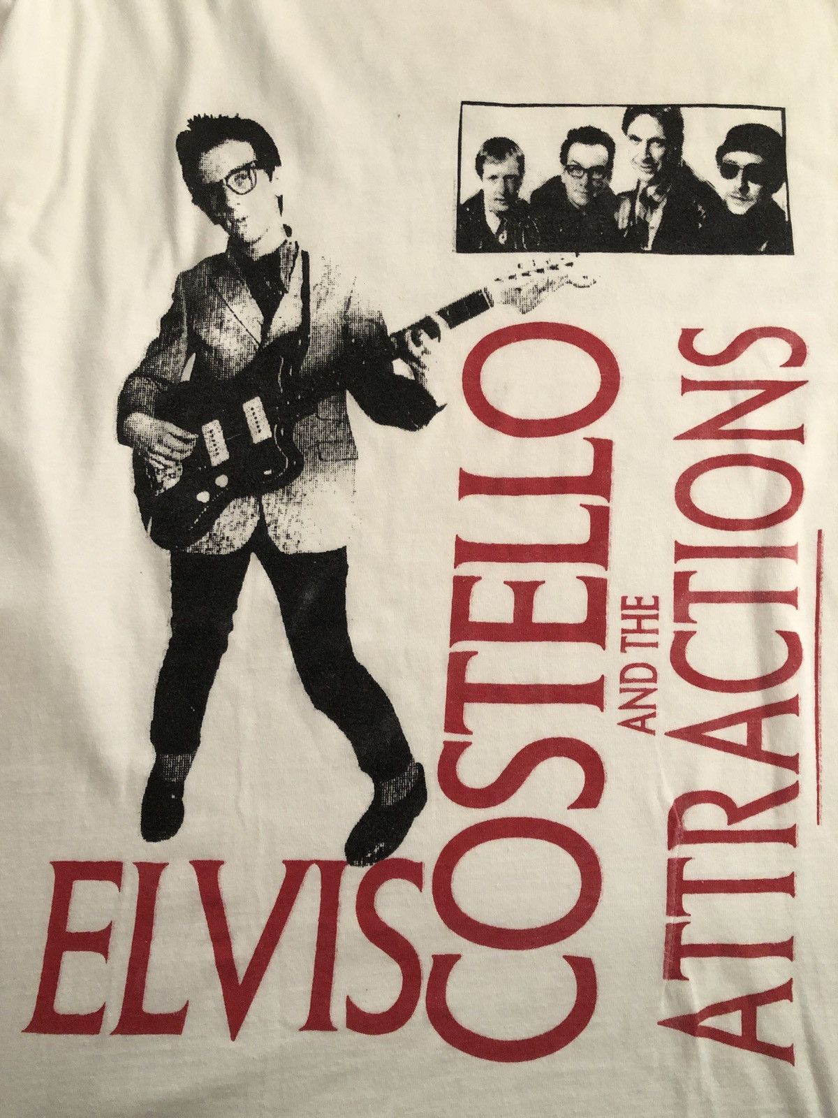 Band Tees × Vintage Vintage 90s ELVIS COSTELLO n The ATTRACTION Size US XXL / EU 58 / 5 - 5 Thumbnail