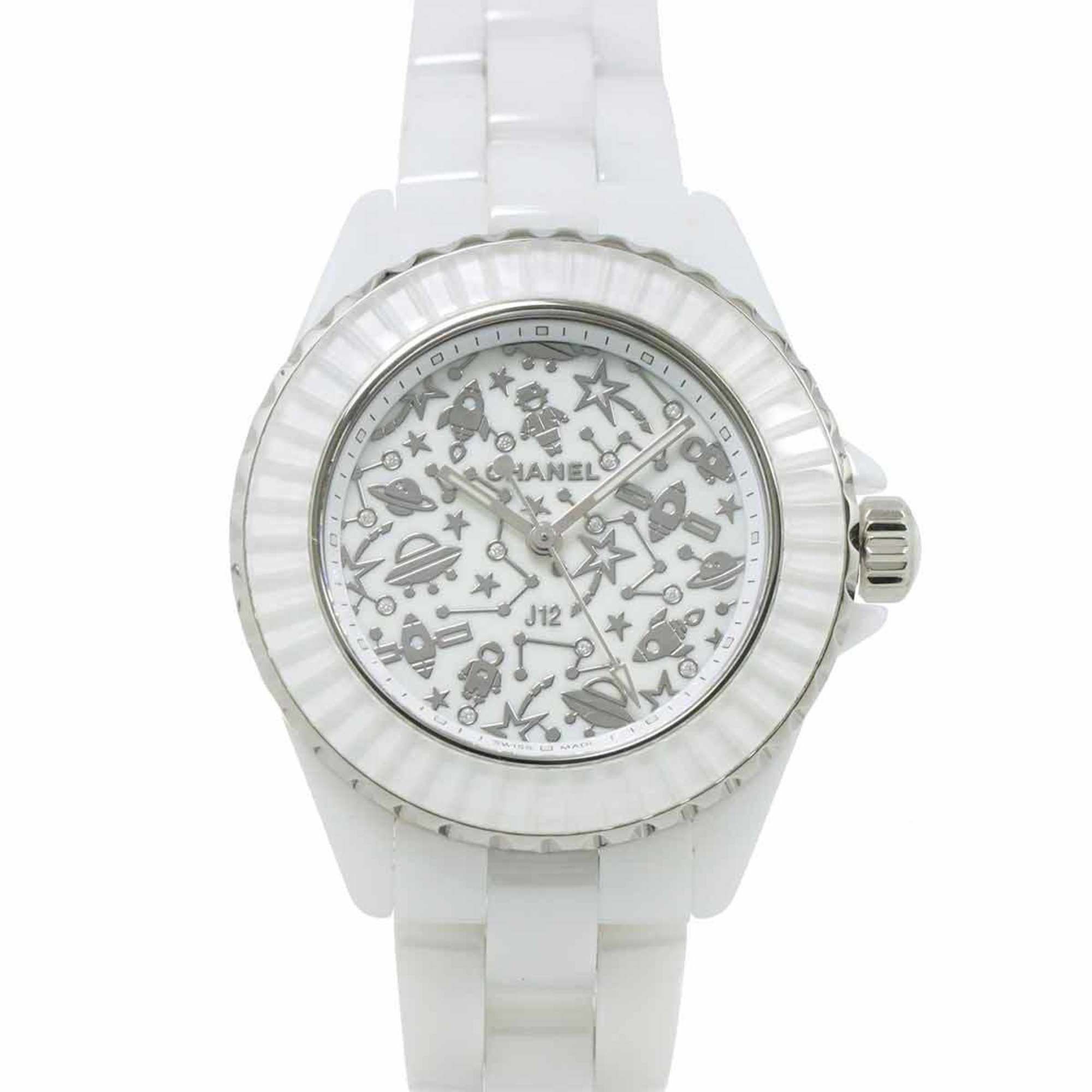 Chanel J12 Cosmic H7990 Diamond Ladies Watch White Ceramic Quartz, Women's