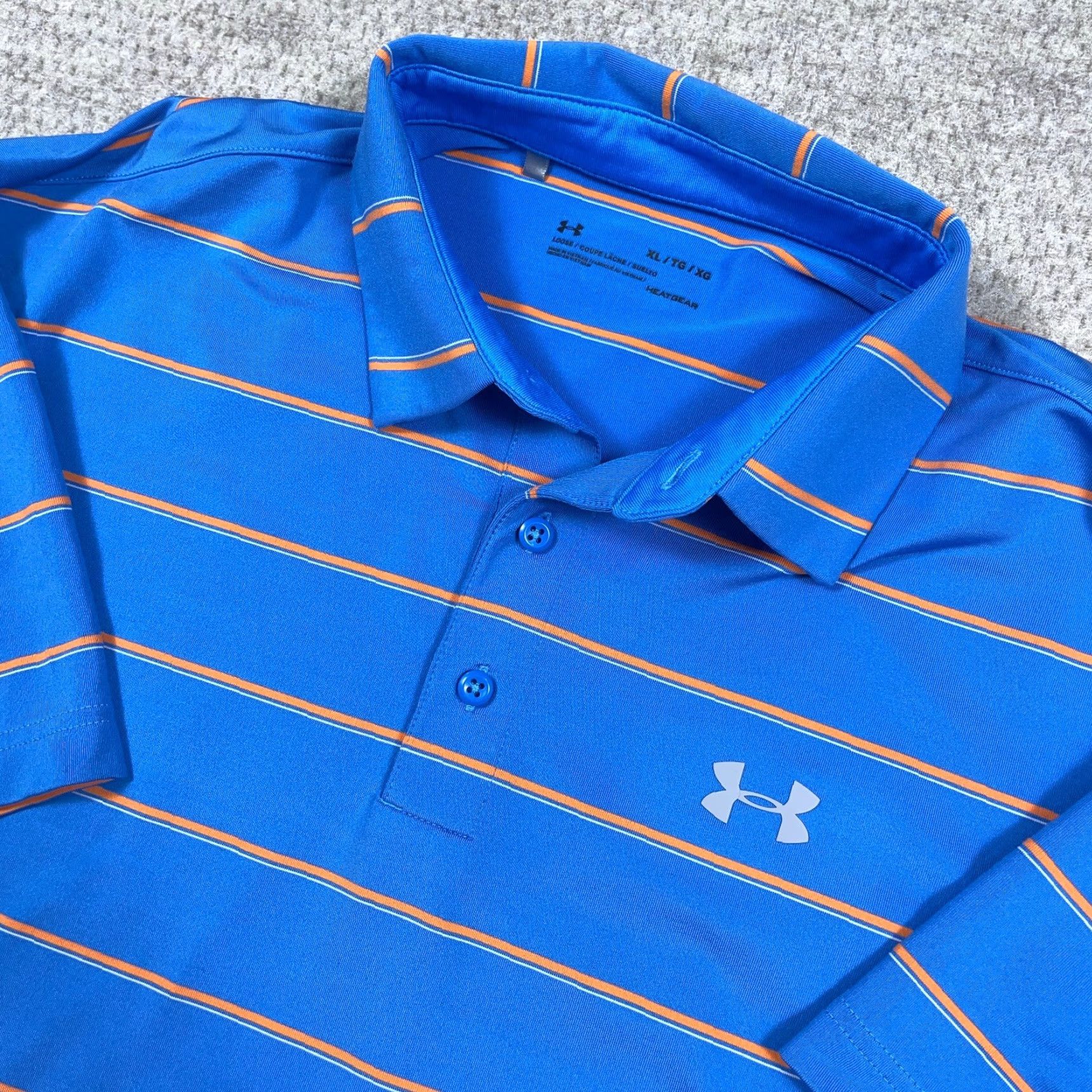 Under Armour Under Armour Polo Shirt Men XL Blue Striped Heat Gear Size US XL / EU 56 / 4 - 2 Thumbnail