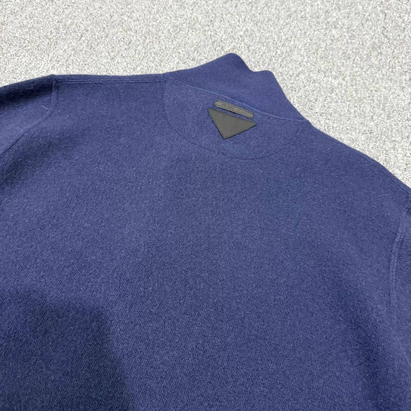 Prada Prada Blue Back Triangle Logo Wool Zip Jacket 52 99 New Size US L / EU 52-54 / 3 - 4 Thumbnail