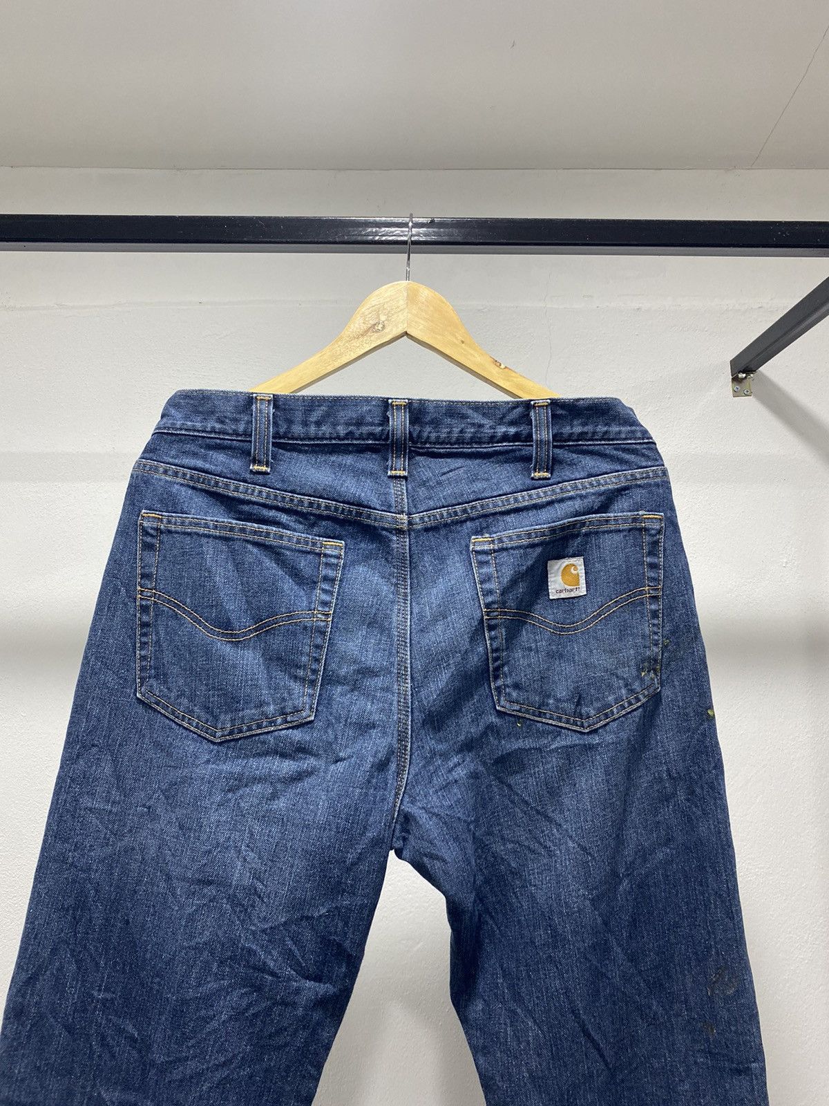 Carhartt × Vintage Vintage Carhartt Paint Splatter Denim 90s Winter Size US 35 - 7 Thumbnail