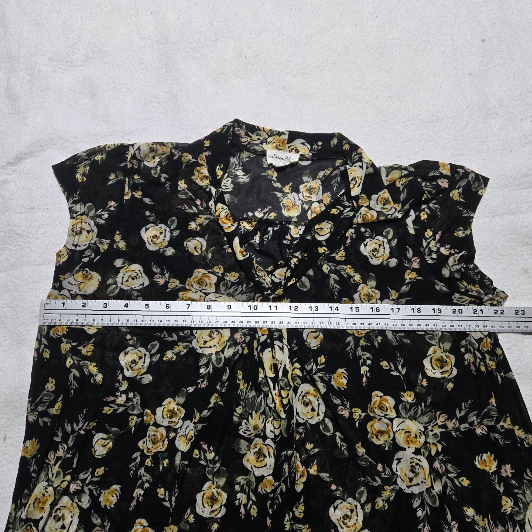 Vintage Siren Lily Shirt Womens 2X Floral Black White Cap Sleeve Round Neck T-Shirt Summer Casual 2X Womens Men? Size XXL / US 16-18 / IT 52-54 - 5 Thumbnail
