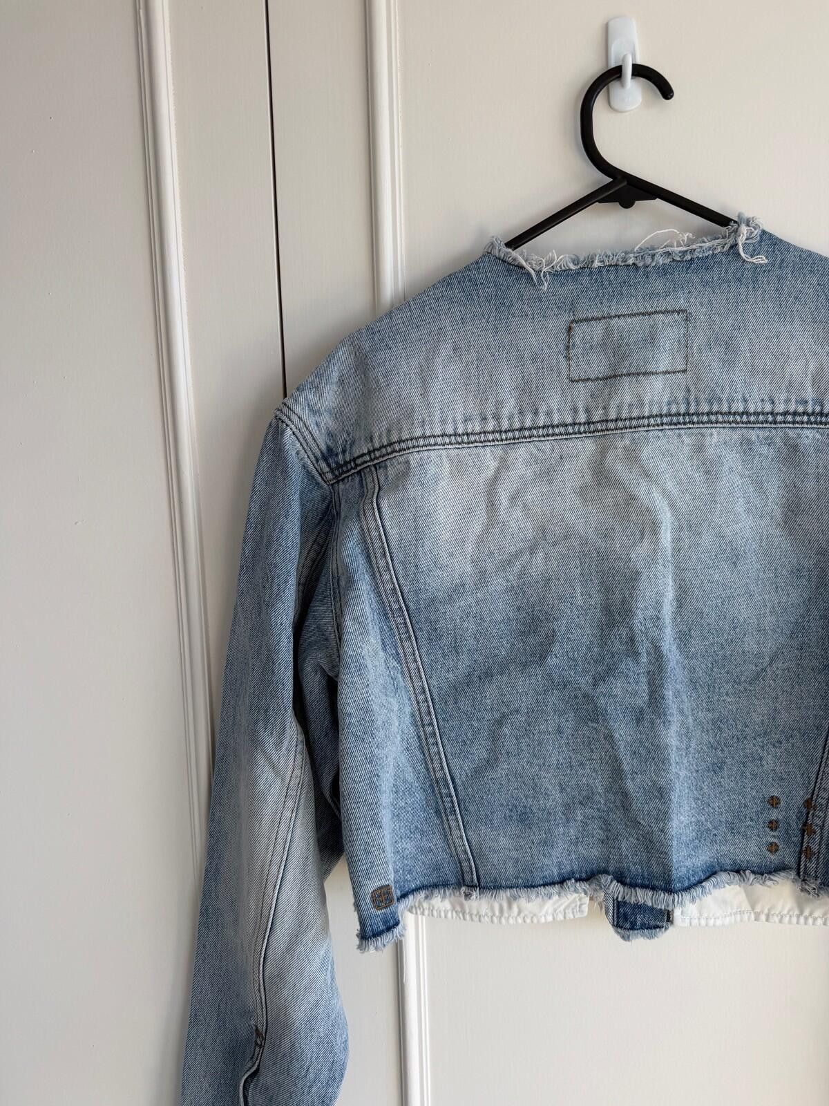 Ksubi new Ksubi womens denim Jacket top small s 8 blue torn up 1 Size S / US 4 / IT 40 - 7 Thumbnail
