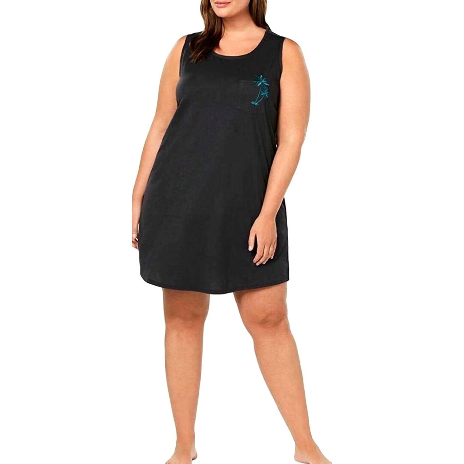 Vintage Jenni Sleepshirt 1X Plus Charcoal Black Cotton Blend Polyester Knit Sleeveless Nightgown Women Sh0? Size XL / US 12-14 / IT 48-50 - 2 Thumbnail