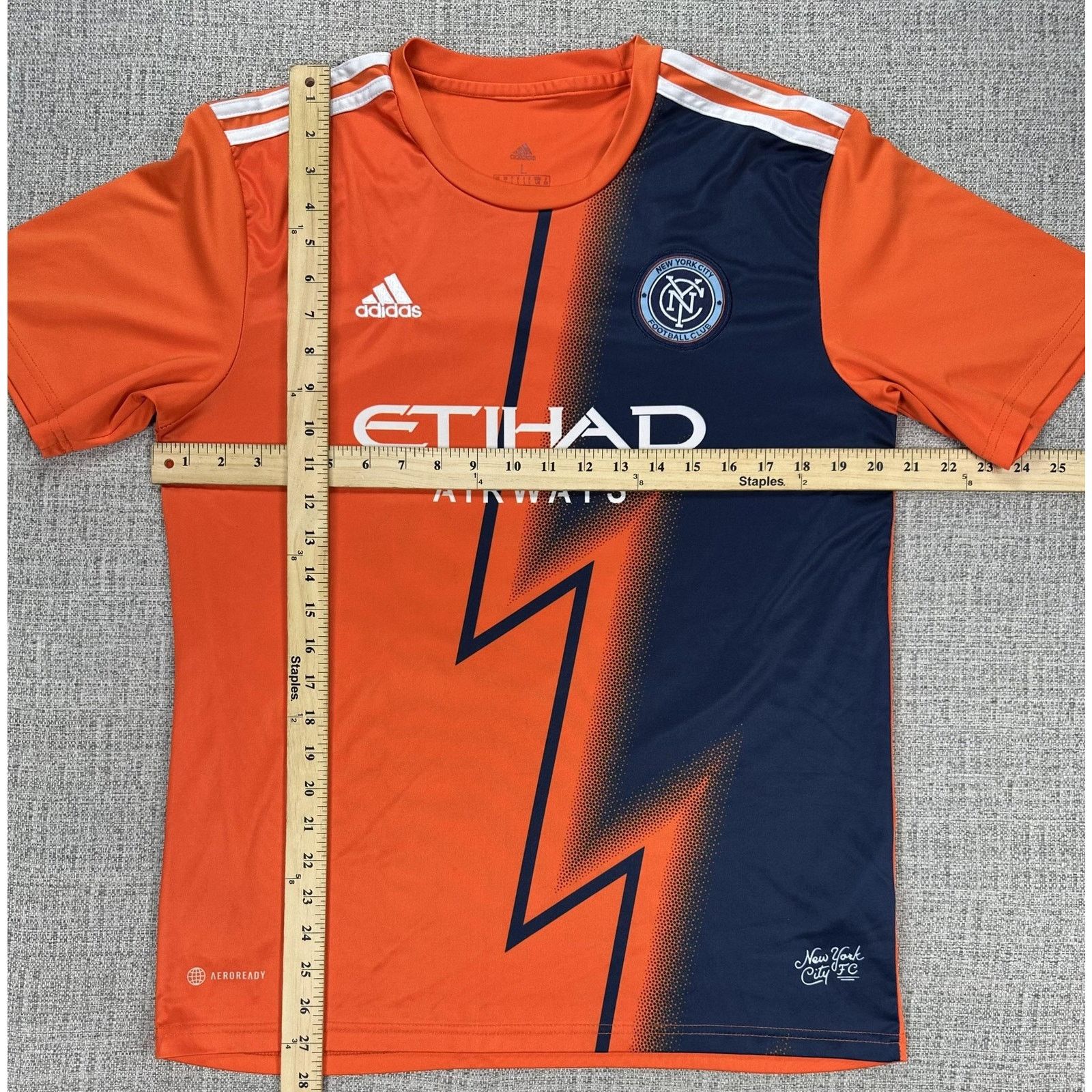 Adidas New York City Jersey Sz L MLS Soccer Adidas Etihad Martins Size US L / EU 52-54 / 3 - 2 Thumbnail