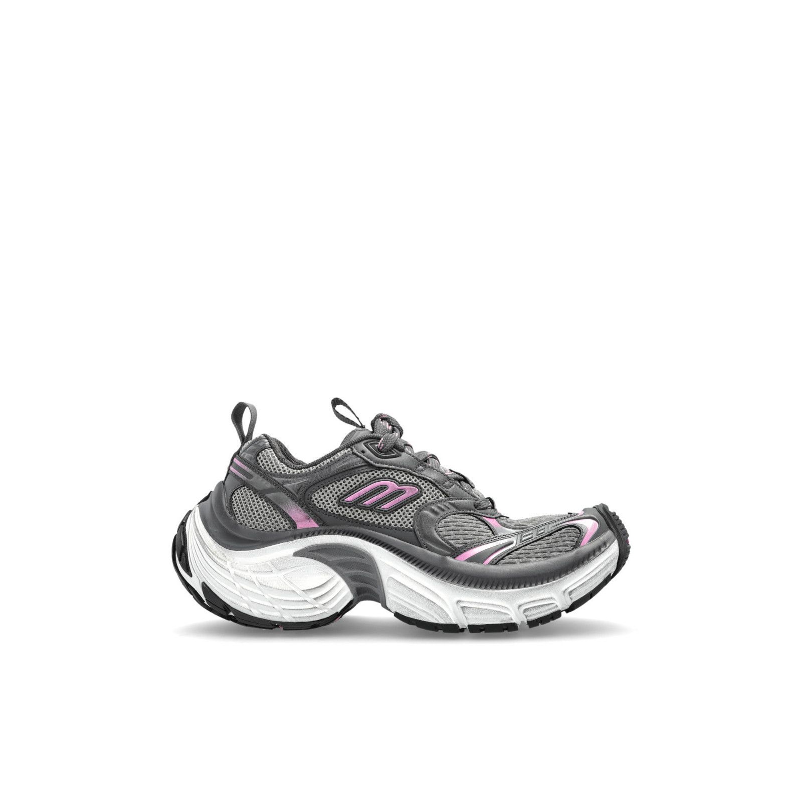 BALENCIAGA 6XL $1290 Women's Gray/Pink Sneakers New & Authen