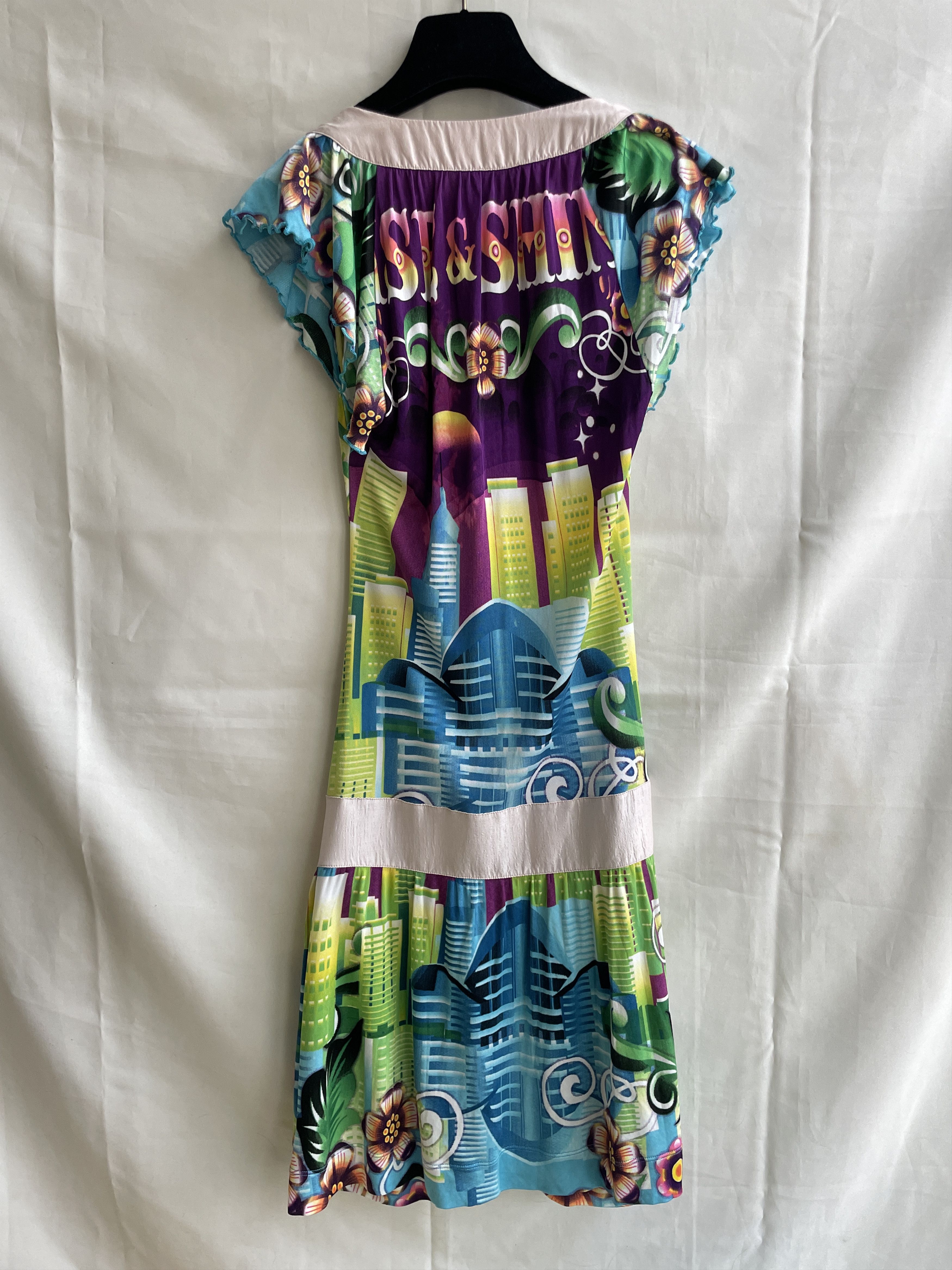 Custo Barcelona Custo Barcelona Colorful City Print Viscose Midi Dress Size S / US 4 / IT 40 - 2 Thumbnail
