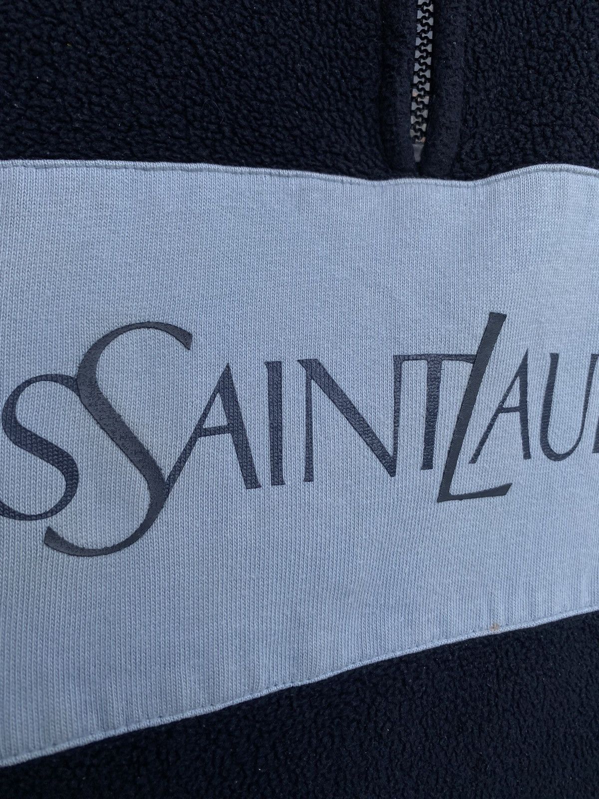 Yves Saint Laurent Fleece Big Logo YSL Sweatshirt 1/4 Zip YSL Sweater Size US XL / EU 56 / 4 - 8 Thumbnail