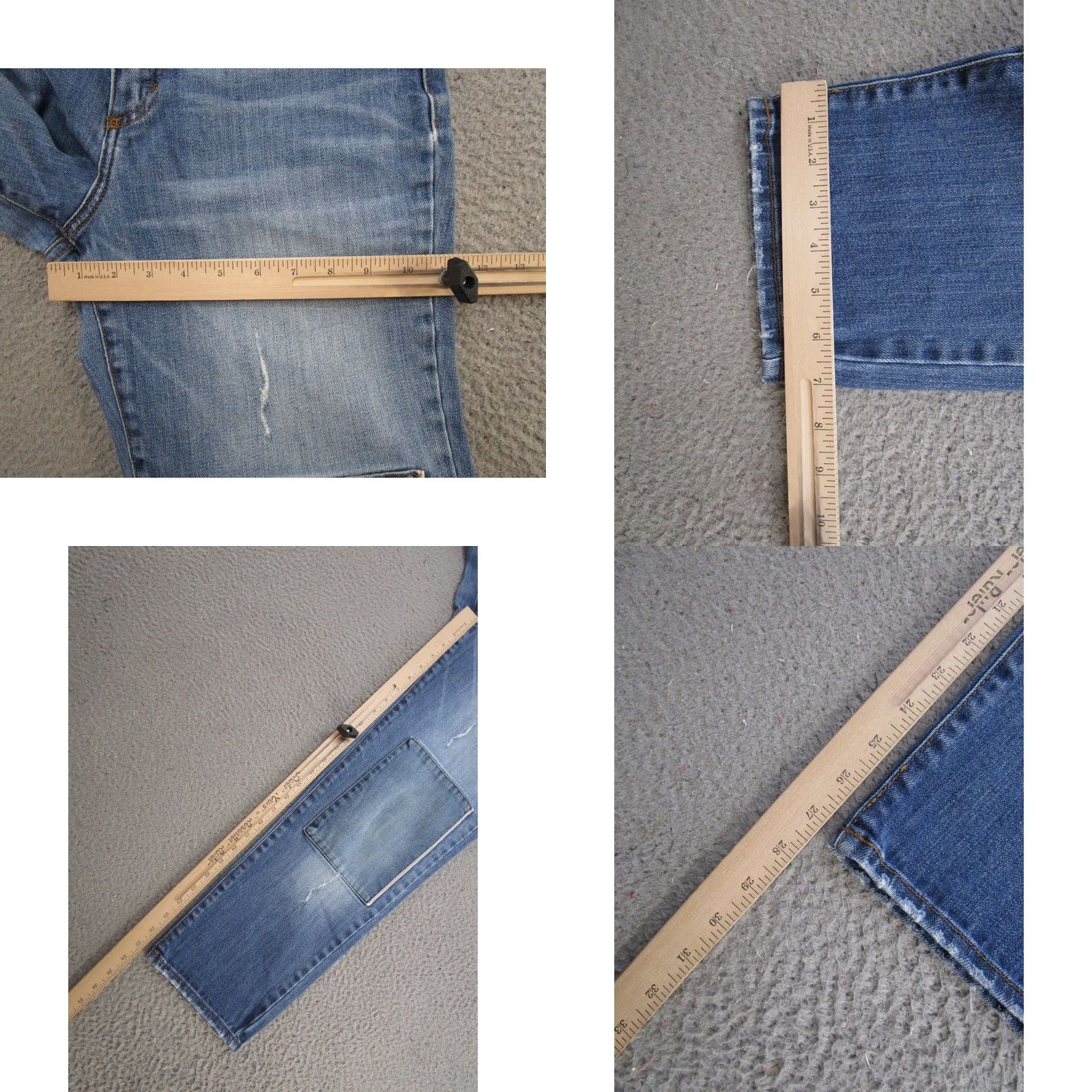 Doublet GjG Women’s Distressed Jeans Junior Size 11 Straight Mid Stretch Denim Blue 5-Pocket Design Vintage: No Adults Womens Size 32" / US 10 / IT 46 - 8 Thumbnail