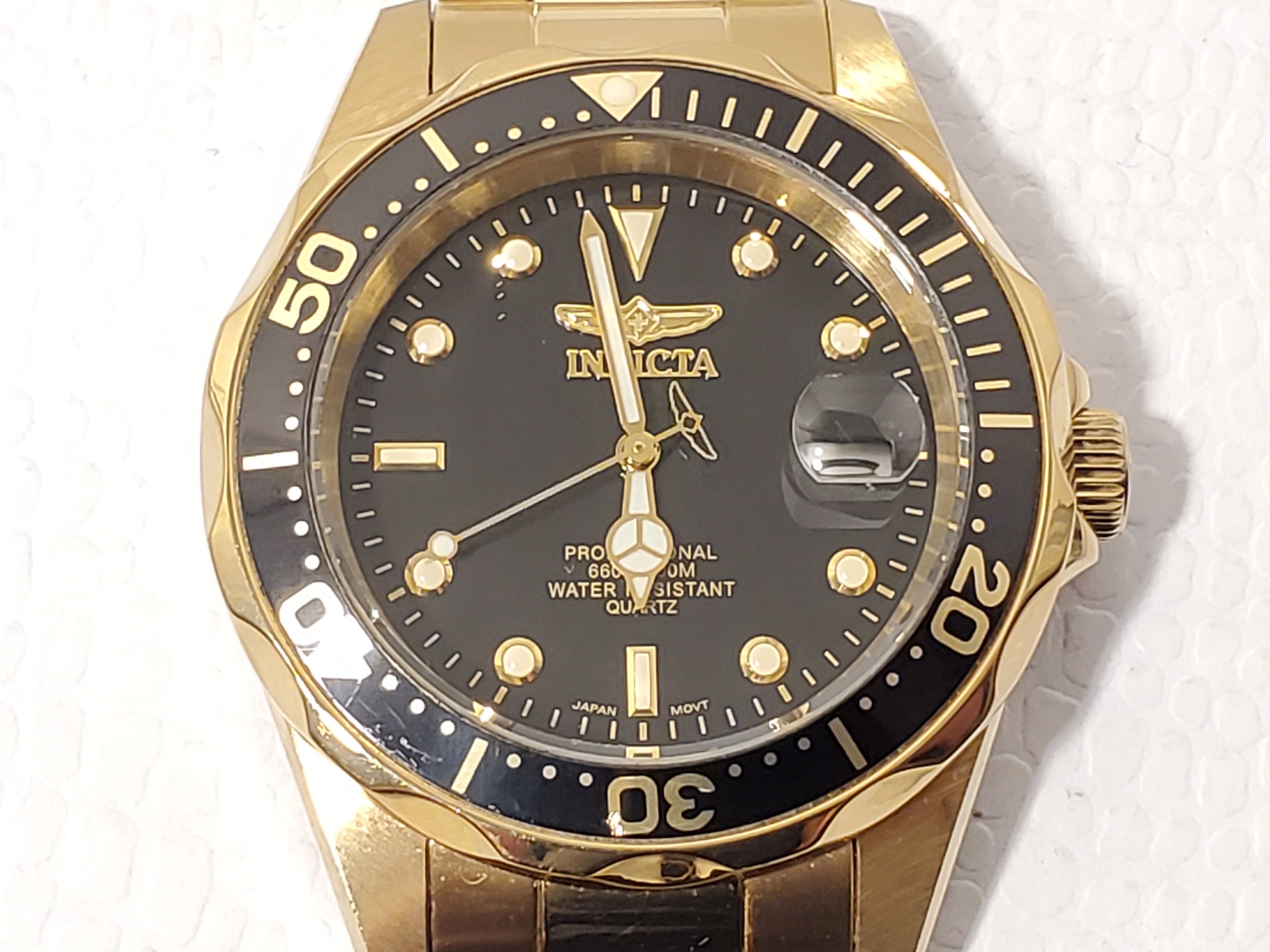 Invicta Invicta Men's Date Black Dial Watch S Steel WR 200 Meters Size 38 - 1 Thumbnail