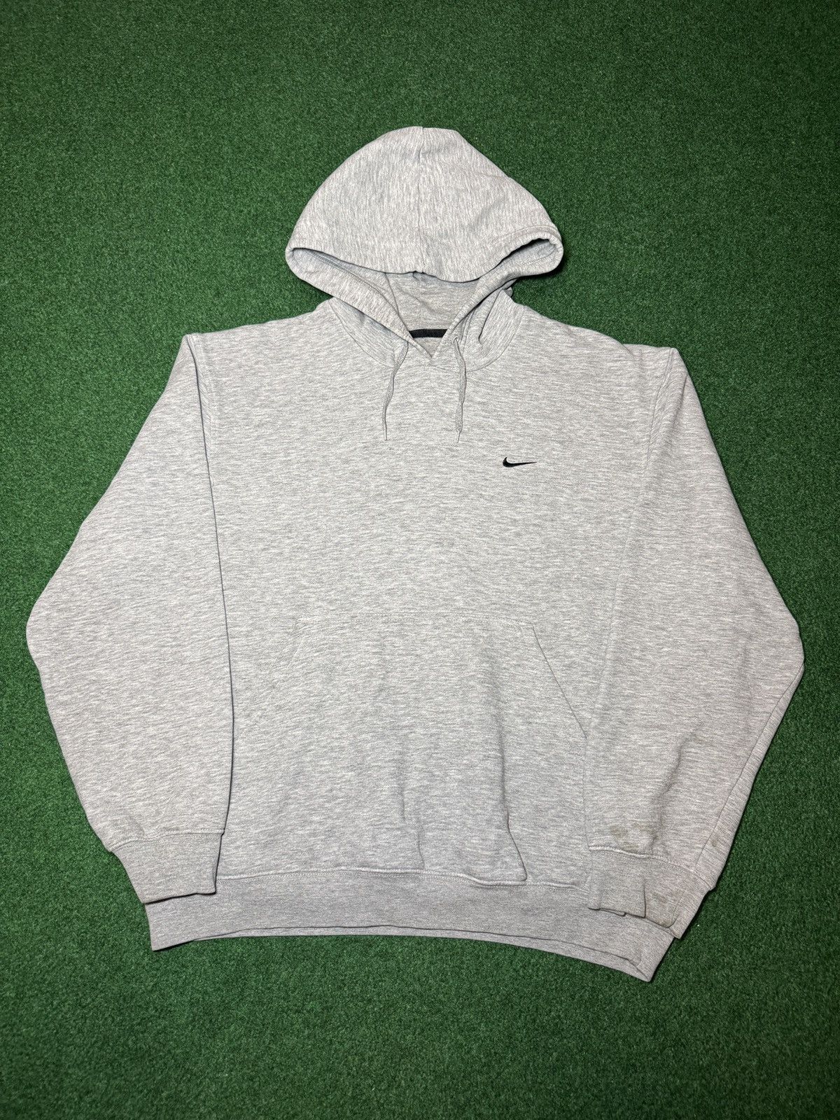 Nike Vintage Y2K Nike Gray Tag Med Baggy Boxy Gray Swoosh Hoodie Size US M / EU 48-50 / 2 - 1 Thumbnail