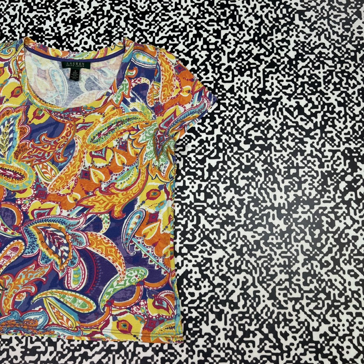Lauren Ralph Lauren Vintage Y2K Lauren Ralph Lauren Art Luxury Floral T-shirt Size S / US 4 / IT 40 - 5 Thumbnail
