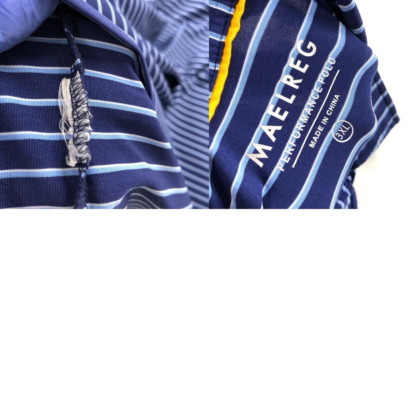 Vintage Maelreg Polo Shirt 3XL Striped Blue Nike? Size US XXL / EU 58 / 5 - 8 Thumbnail