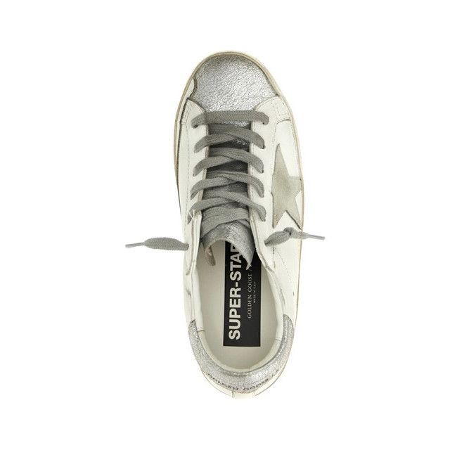 GOLDEN GOOSE Super-Star Women's White/Silver Low Top Sneaker
