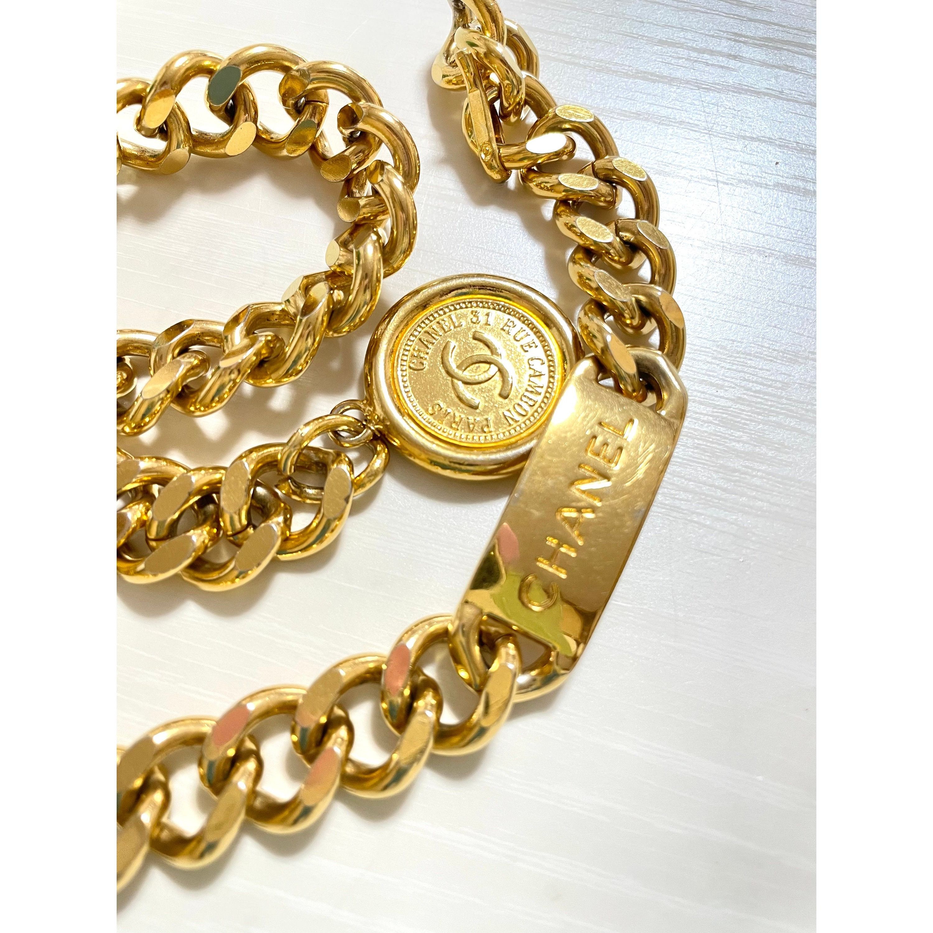 Chanel Vintage CHANEL golden thick chain belt with a CC charm Size ONE SIZE - 7 Thumbnail