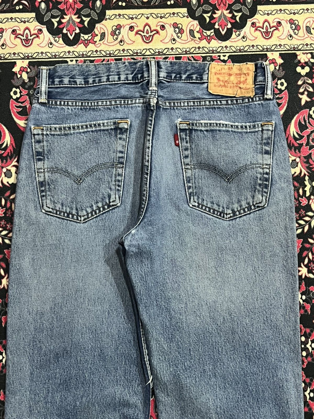 Levi's ⚡️Distressed⚡️Vintage Levi’s 551 Blue Washed Frayed Leg Jeans Size US 31 - 7 Thumbnail