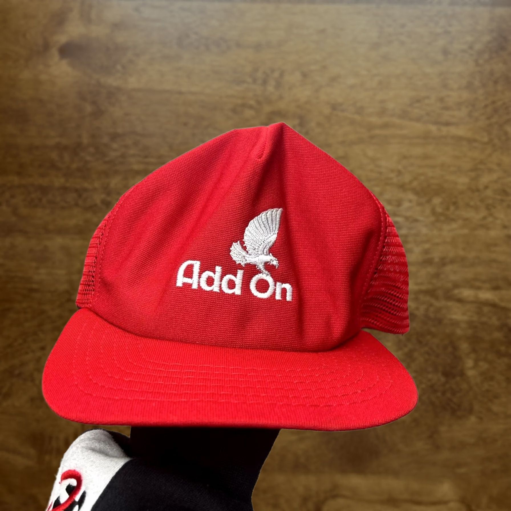 Vintage New Era Hat Snapback One Size Men Red Add On Falcon Bird 80s 90s Window, Men's