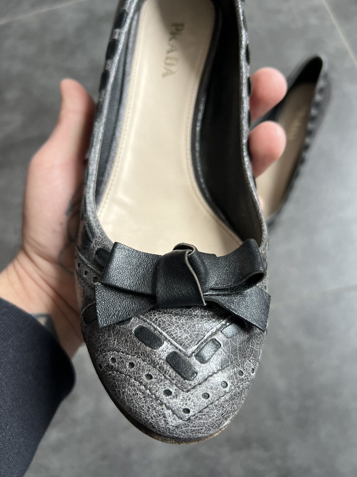 Prada Vintage Prada bow kitten ballet heels Size US 9 / IT 39 - 4 Thumbnail
