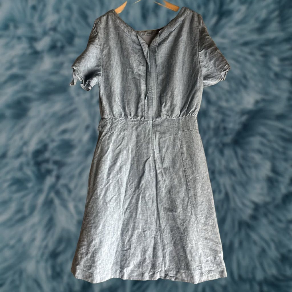 Vintage It MICHAA Women Dress Blue Midi Short Sleeve Zip S Girls? Size 28" / US 6 / IT 42 - 1 Thumbnail