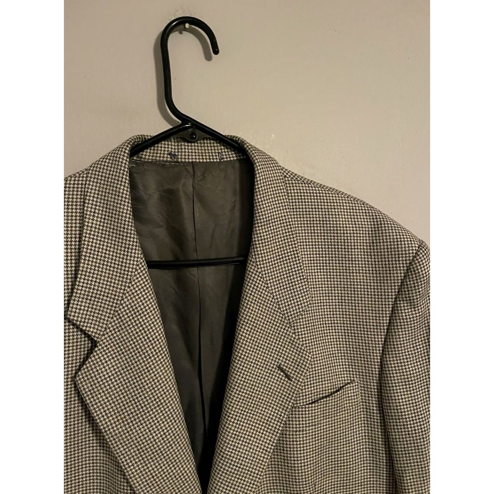 Yves Saint Laurent VINTAGE Saint Laurent Jacket Mens 46 Yves YSL Houndstooth Suit Blazer Coat Men 46R Size 46R - 2 Thumbnail