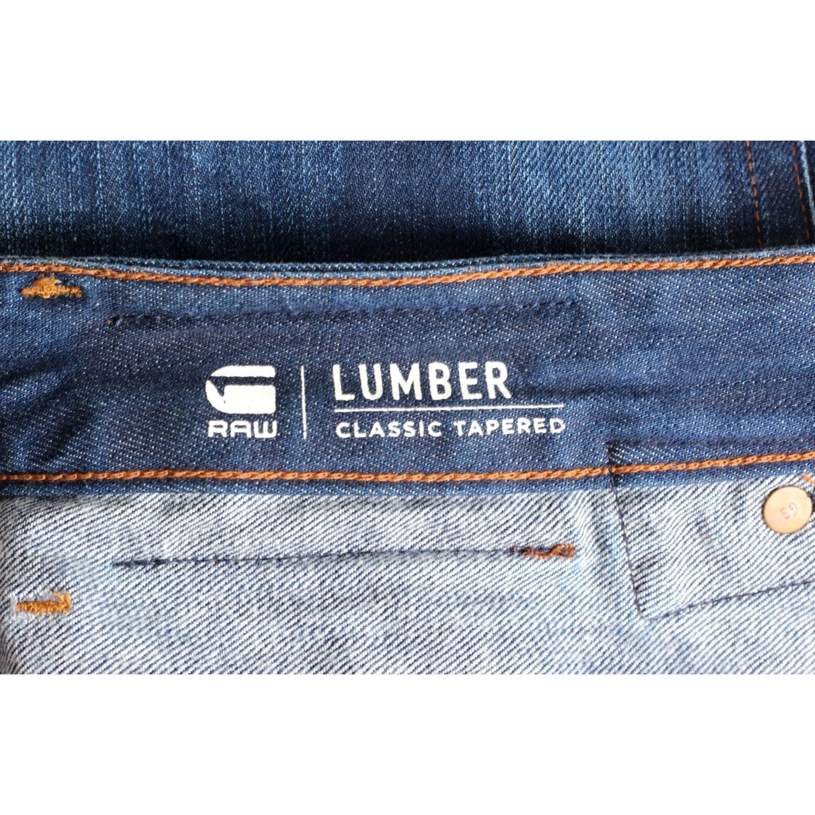 G-Star G-STAR LUMBER Jeans Men Size W33 L34 / Inseam ~31" / 5-Pocket Denim Classic / Medium Wash / Blue / Regular Size 24" / US 00 / IT 34 - 6 Thumbnail
