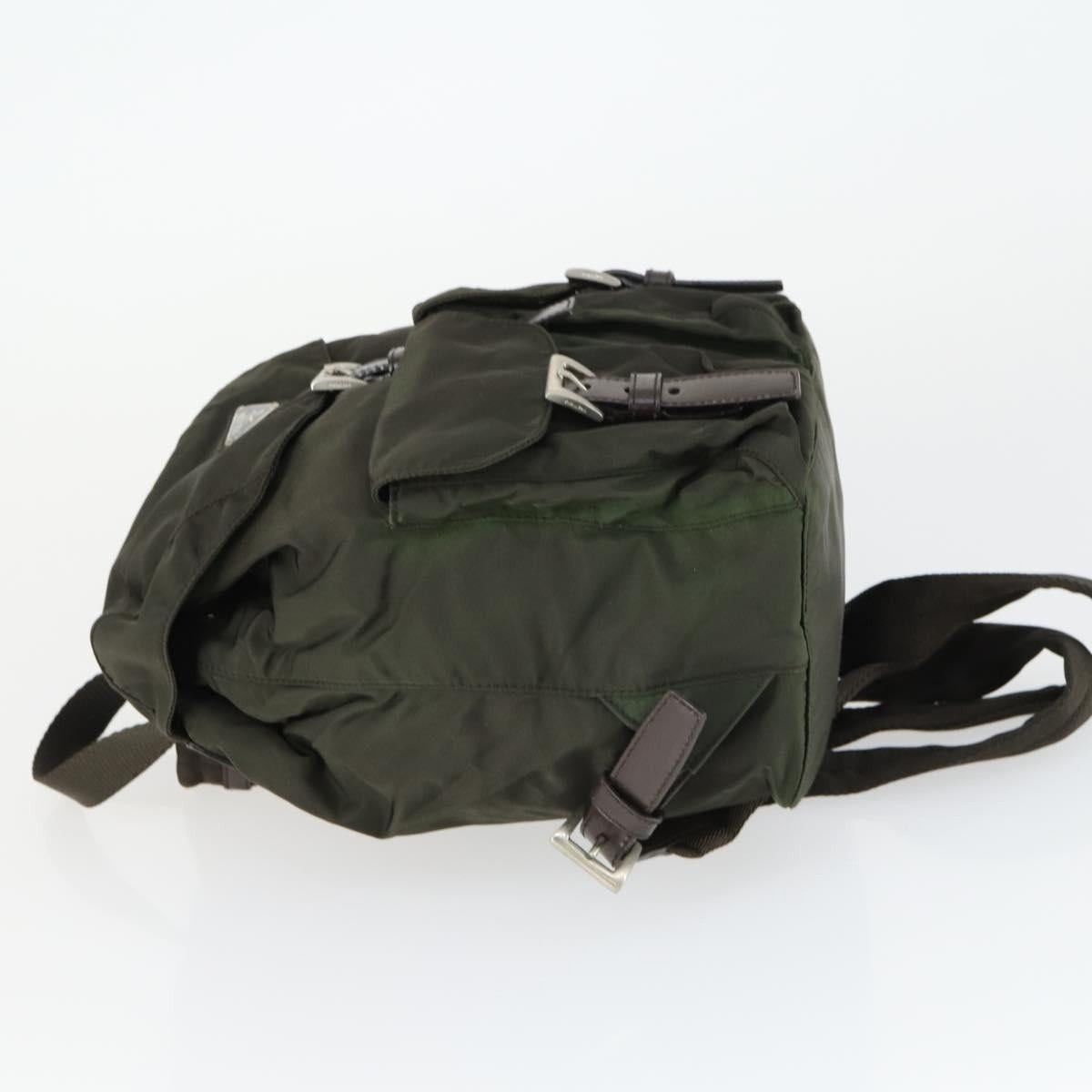 Prada PRADA Backpack Nylon Khaki Silver Auth 168379 - Jerrillo Size ONE SIZE - 5 Thumbnail