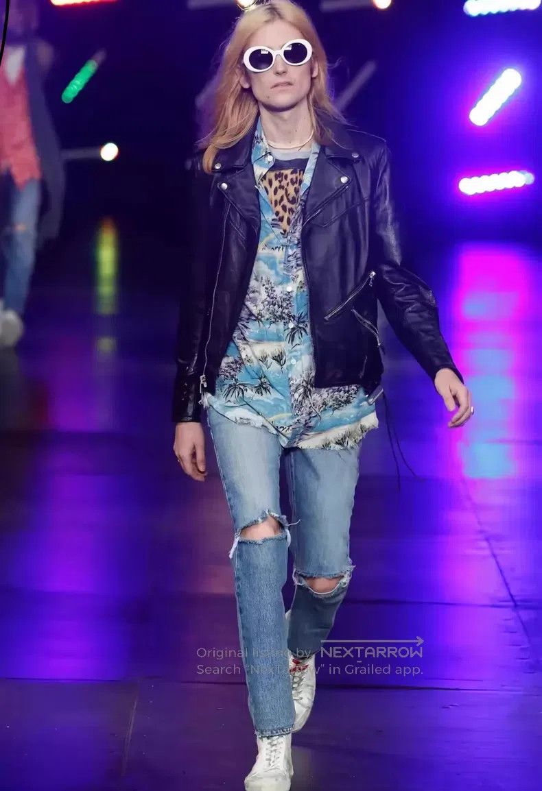 Saint Laurent Paris Saint Laurent Paris Palm Tree Wave Pattern Shirt i Size US XXS / EU 40 - 8 Thumbnail