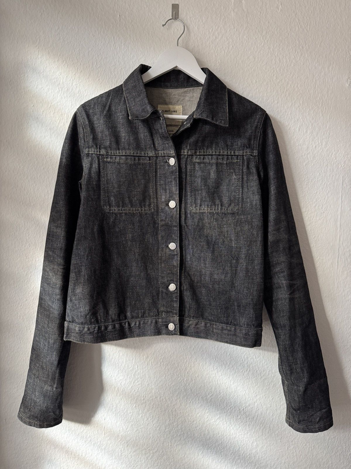 Helmut Lang Helmut Lang 1999 coated black denim jacket | Grailed