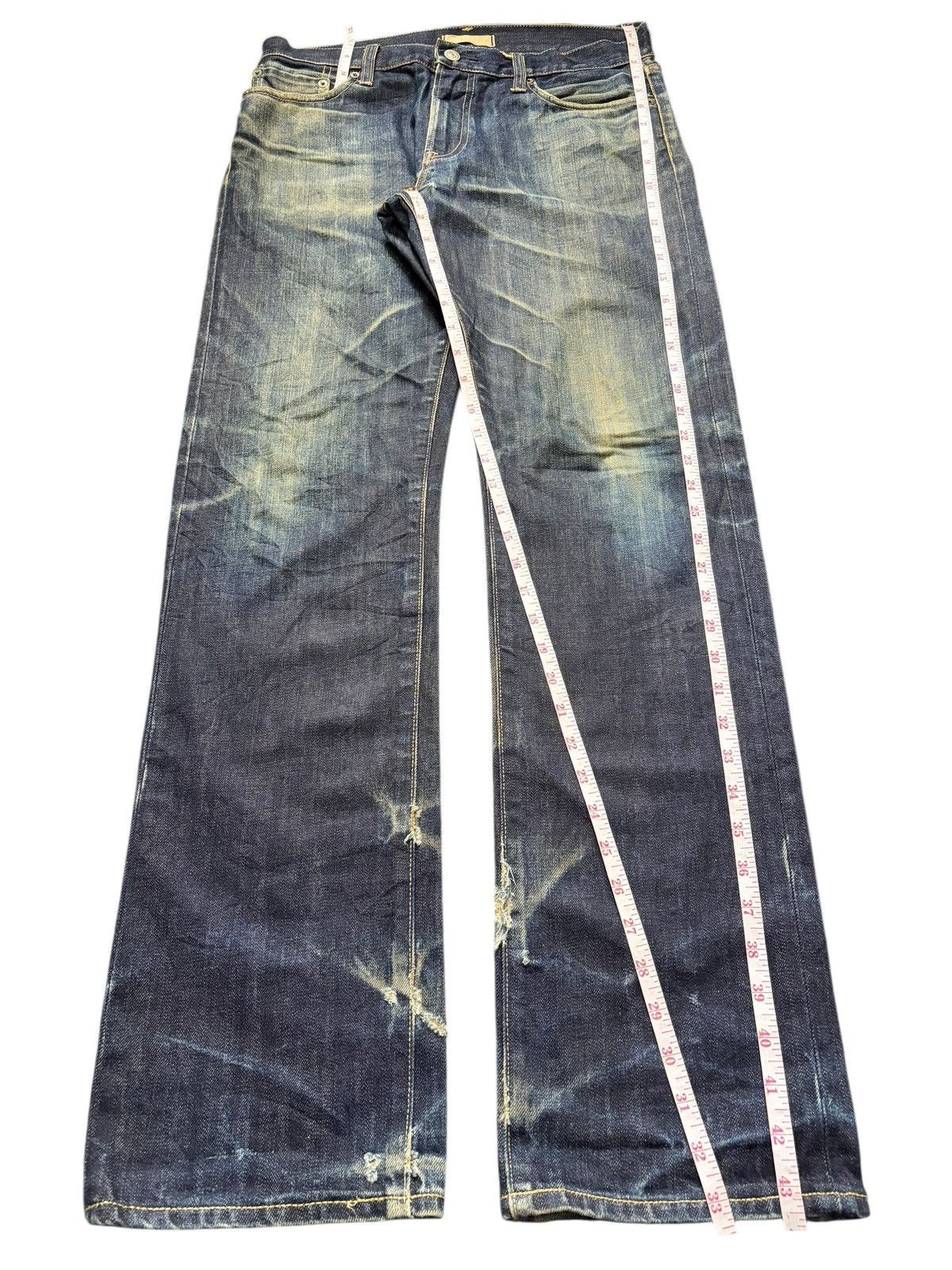 Uniqlo Vintage Japanese Uniqlo Mud Wash Distress Loose Jeans Size US 31 - 7 Thumbnail