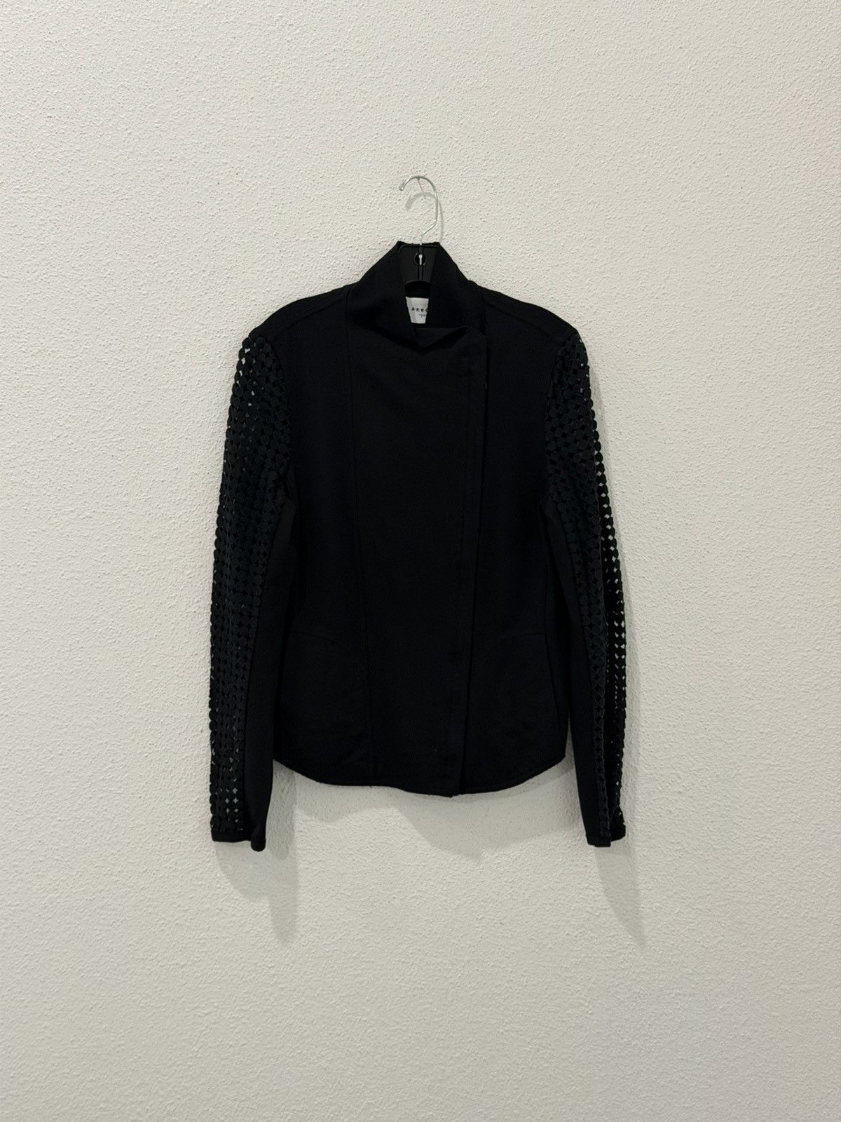 Akris Akris Punto Asymmetric Zip Laser Cut Sleeve Lace Jacket 10 Size L / US 10 / IT 46 - 4 Thumbnail