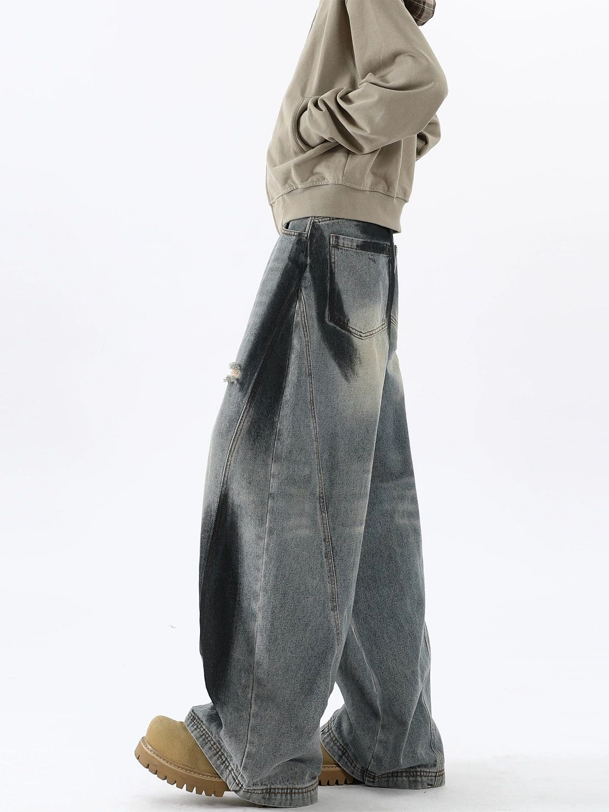Jean American ink-splashed loose retro ripped scimitar jeans Size US 32 / EU 48 - 5 Thumbnail