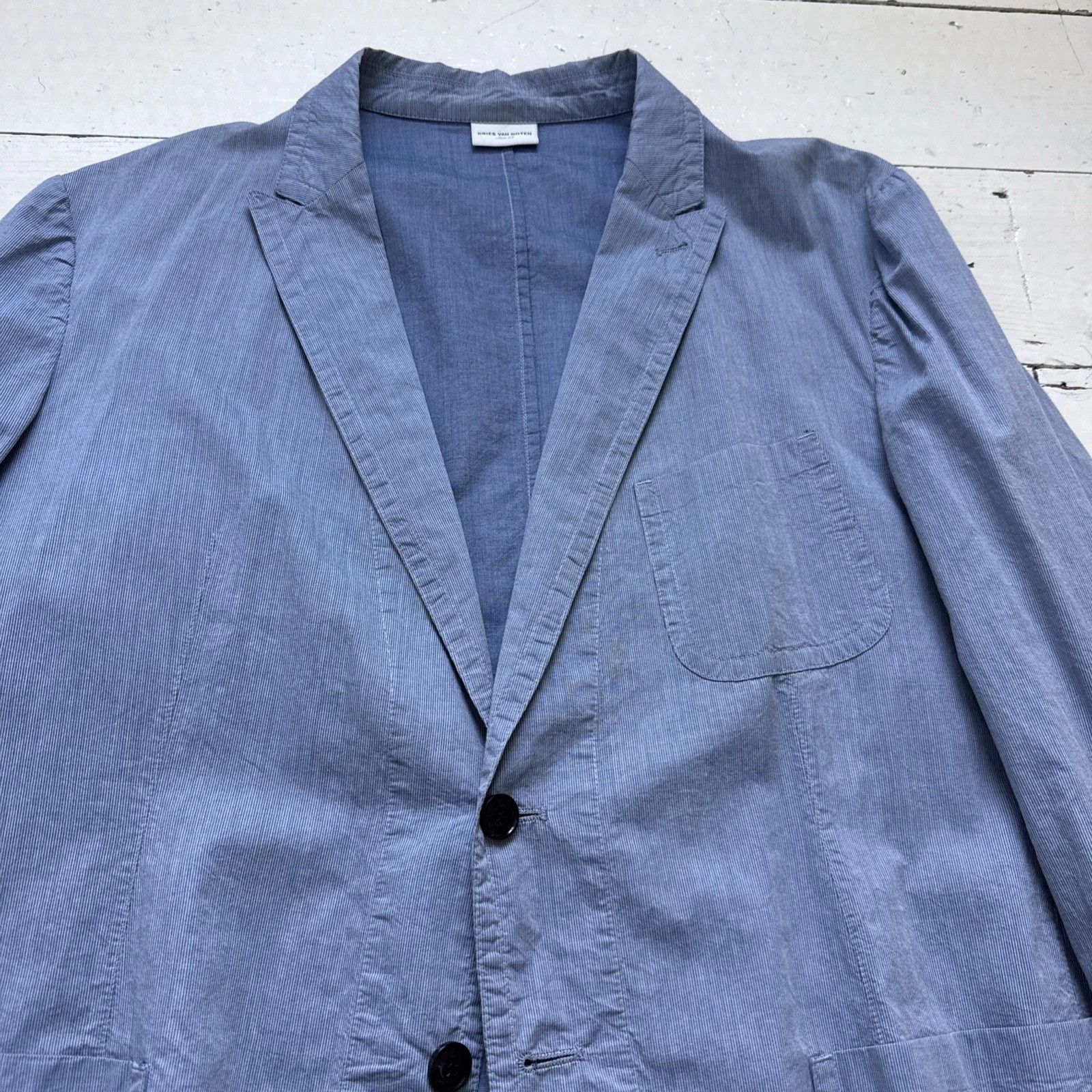 Dries Van Noten Dries Van Noten Finely Striped Cotton Blazer size54 VVGC Size 54R - 2 Thumbnail