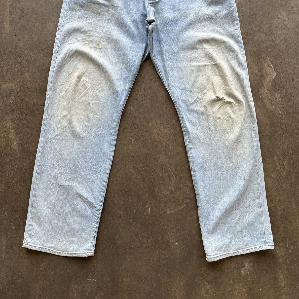 Japanese Brand × Jean × Vintage Vintage Hanes Lightwash Distressed Faded Denim Jean Pant W36 Size US 36 / EU 52 - 2 Thumbnail
