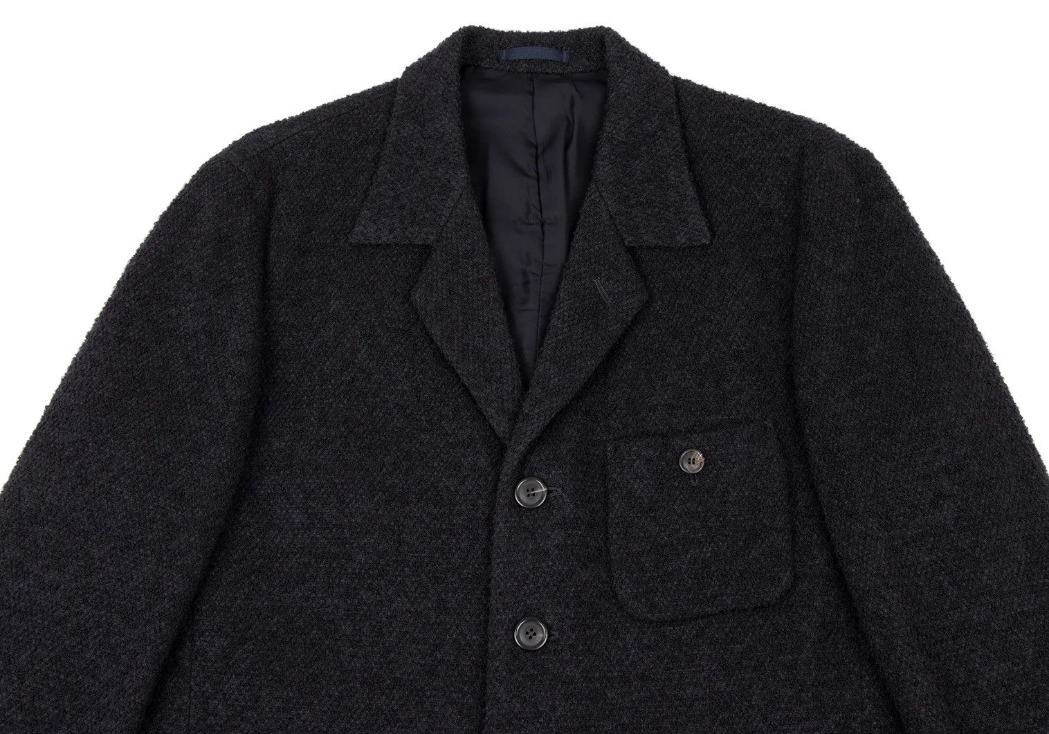 Issey Miyake Wool Blend Patch Pocket Knit Jacket in Navy, Size L Size US L / EU 52-54 / 3 - 2 Thumbnail