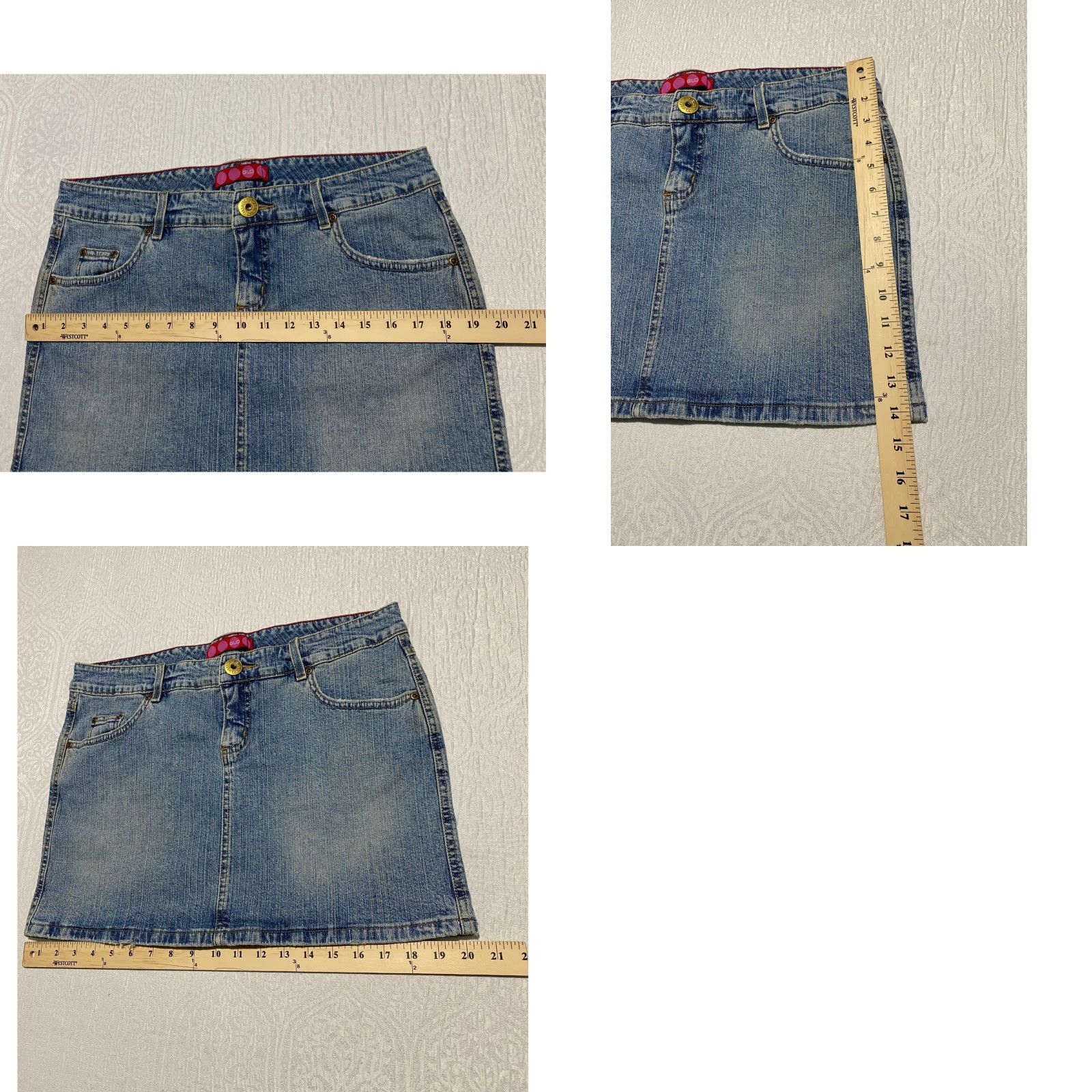 Vintage VINTAGE Y2K GLO Jeans Skirt Juniors 11 Denim Mini Skirt Flap Pockets Blue 90s GLO Clothing Womens? Size 32" / US 10 / IT 46 - 8 Thumbnail
