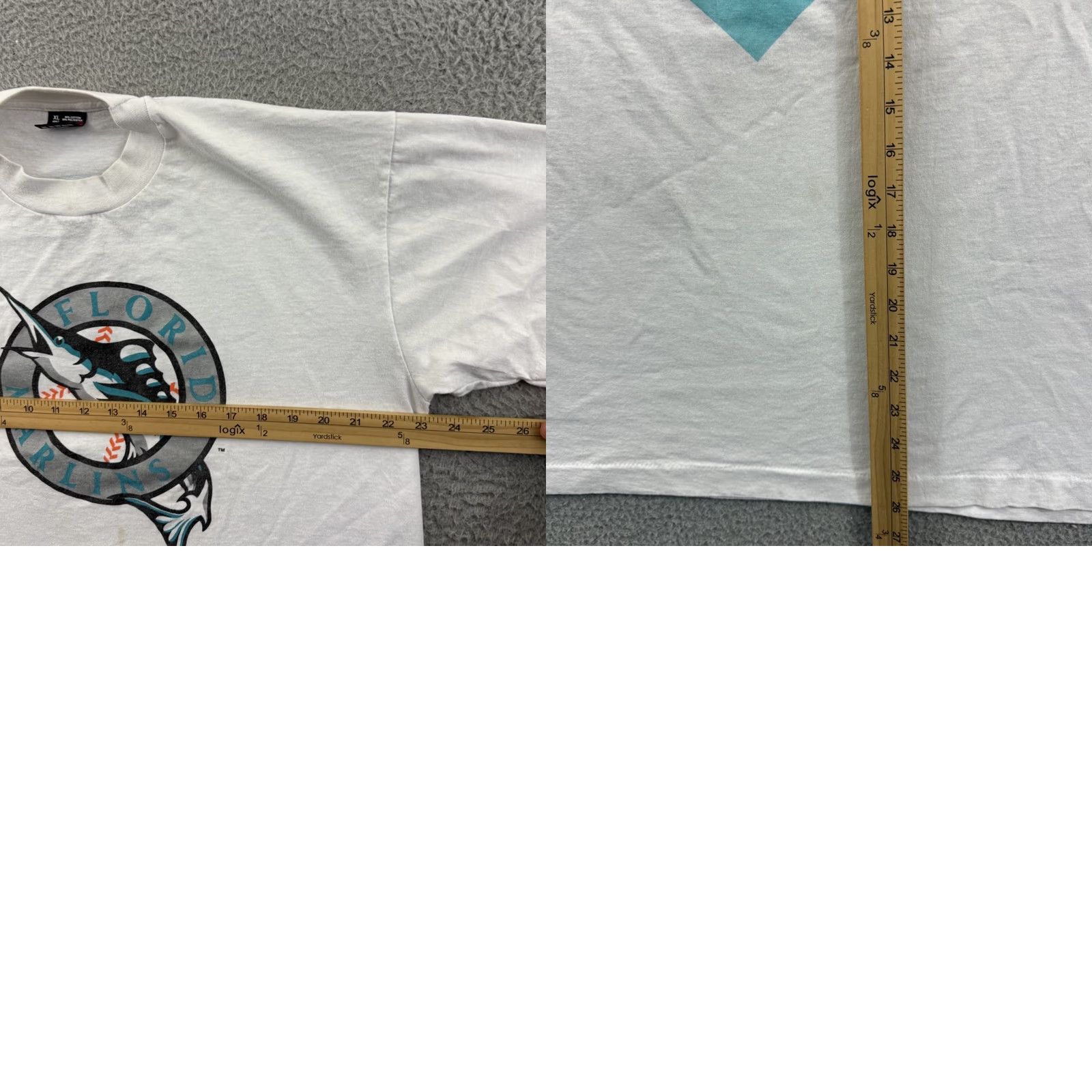 Vintage VINTAGE Florida Marlins Shirt Mens L White 90s MLB Baseball Short Sleeve USA Screen Stars MLB 90s Florida Mens L White Shirt Size US L / EU 52-54 / 3 - 8 Thumbnail