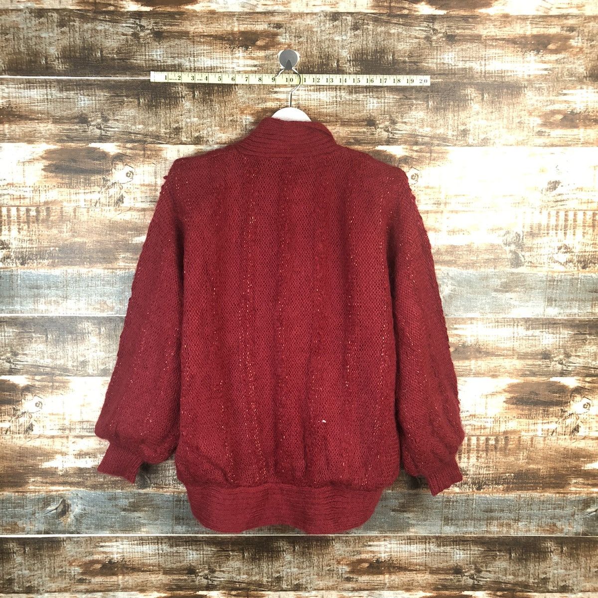 Homespun Knitwear Art Galde Red vintage Cardigan mohair Knitwear #A2265 Size XL / US 12-14 / IT 48-50 - 12 Thumbnail