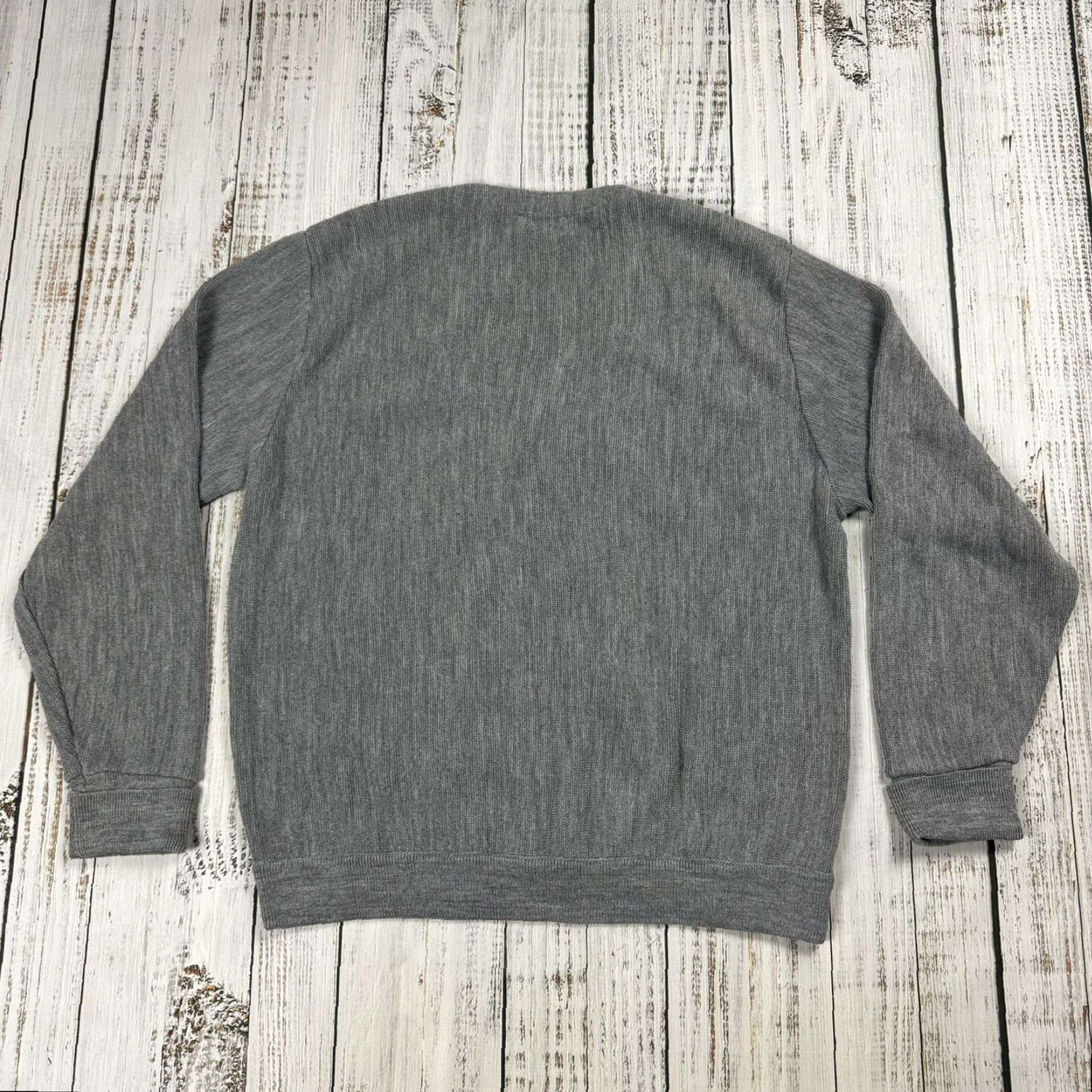 Van Heusen VTG 80S VAN HEUSEN Cardigan Sweater Gray Acrylic Button-Up XL Adult Mens Size US XL / EU 56 / 4 - 5 Thumbnail