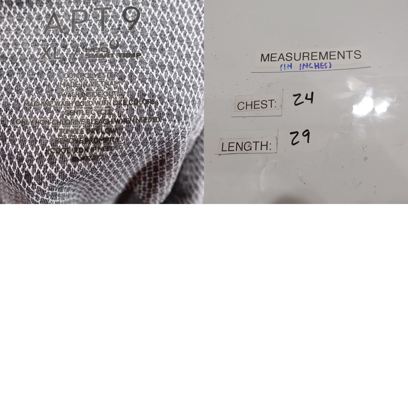 Apt. 9 APT.9 Polo Shirt Mens XL Gray Geometric Print Smart Temp Golf Performance Casual Size US XL / EU 56 / 4 - 8 Thumbnail