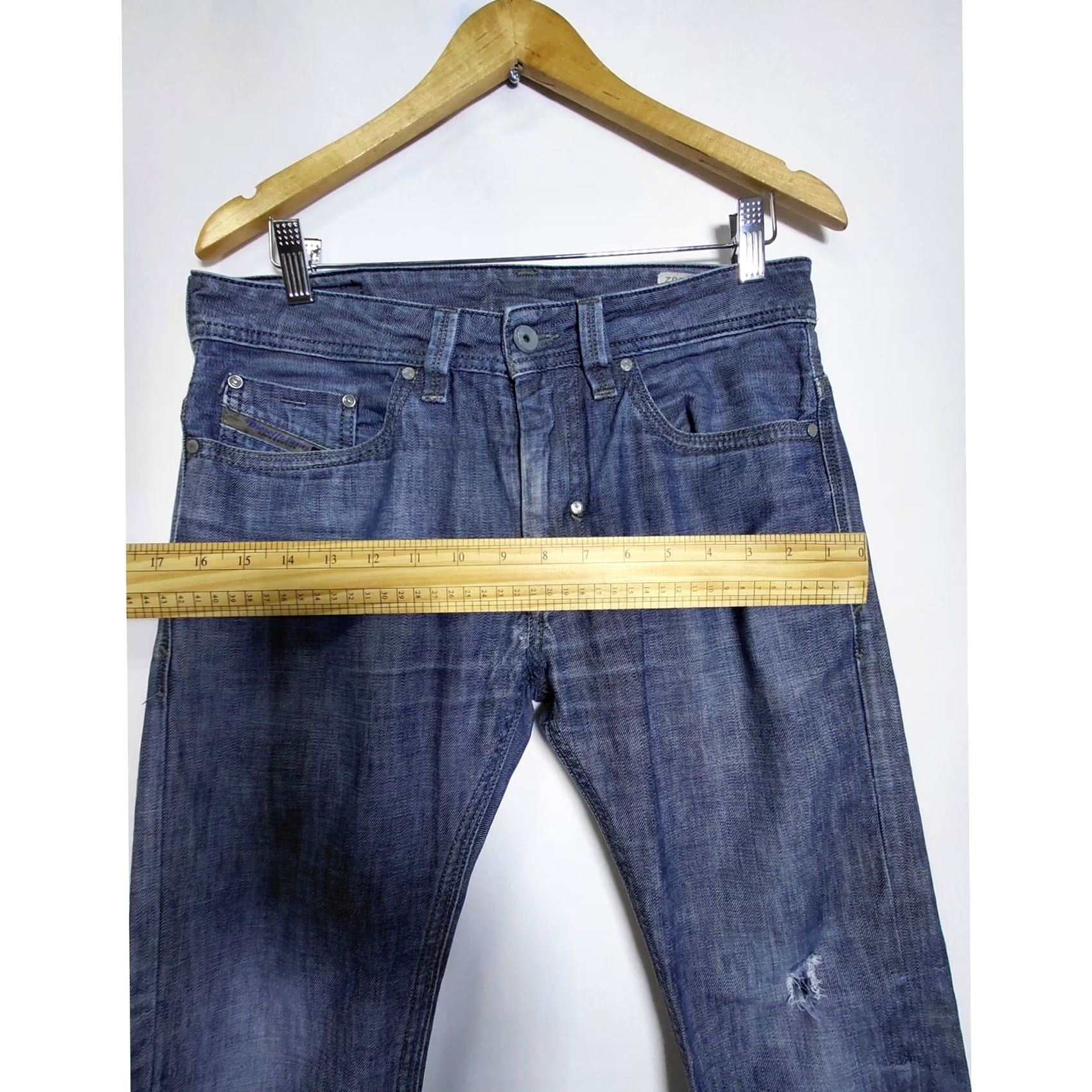 Diesel Diesel Thanaz Jeans Blue Solid Denim Slim Men Size W 29 L 32 Size US 29 - 5 Thumbnail