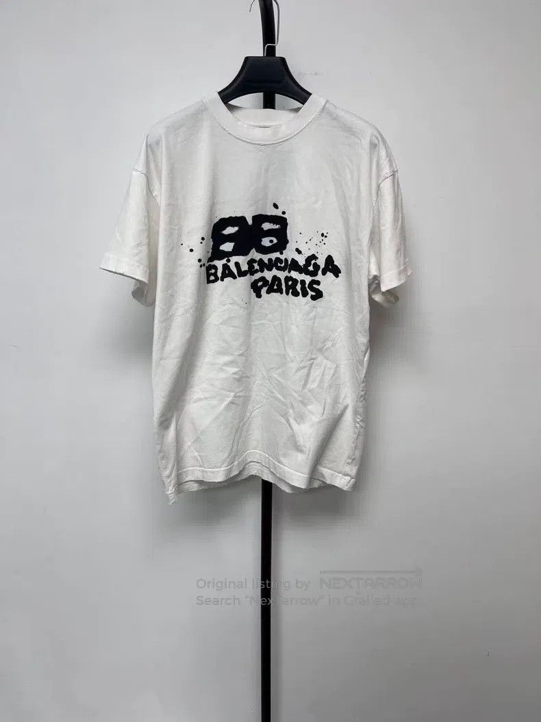 Balenciaga Balenciaga Letter Printed Crewneck Short Sleeve T-Shirt Size US S / EU 44-46 / 1 - 1 Thumbnail