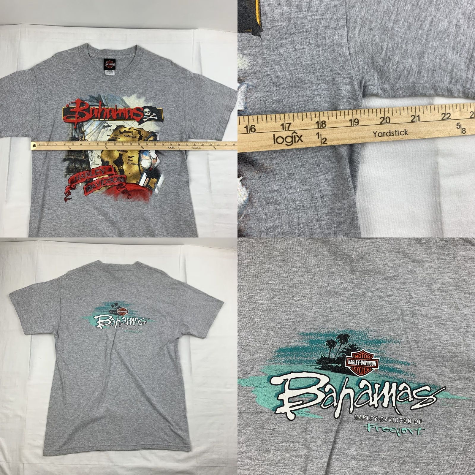 Harley Davidson Harley-Davidson Shirt Adult Medium Gray Bahamas Island Biker Grunge Y2K Tropical Mens M Gray Shirt Size US M / EU 48-50 / 2 - 8 Thumbnail