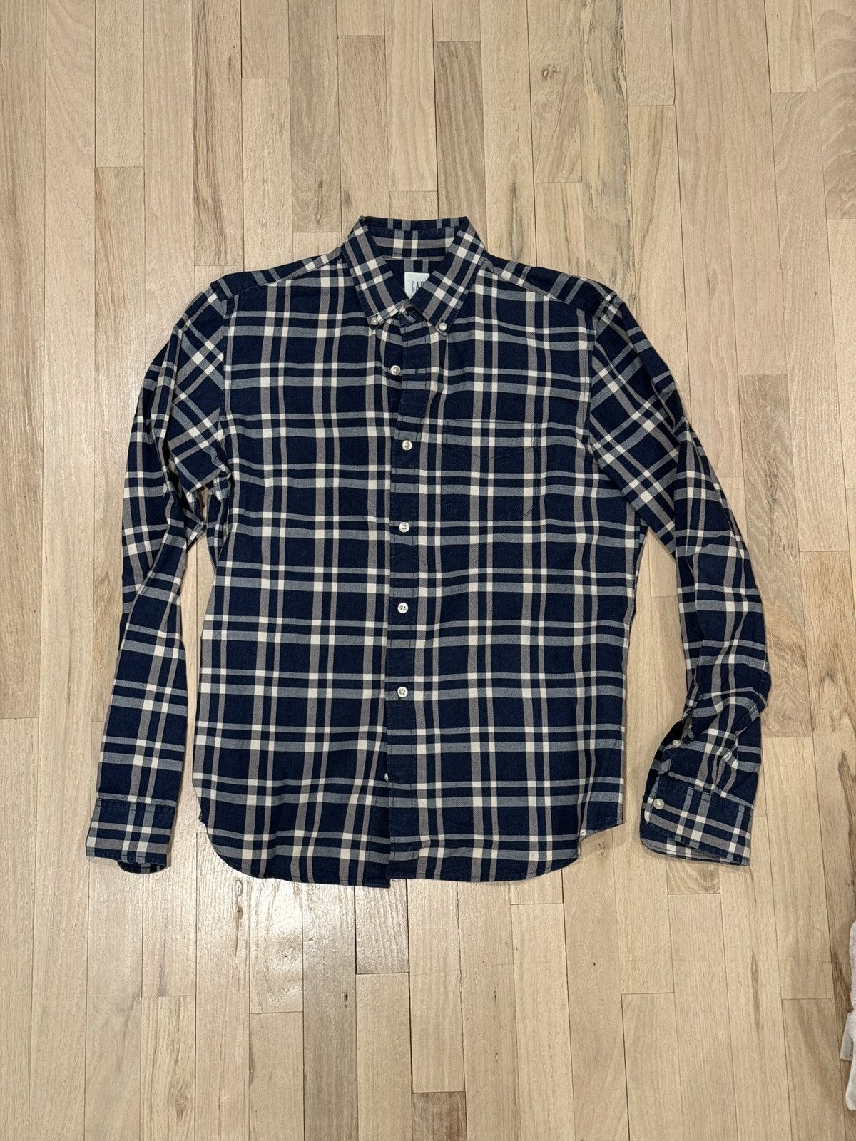 Gap Gap Blue Plaid Check Button Up Oxford Shirt Size US M / EU 48-50 / 2 - 1 Thumbnail