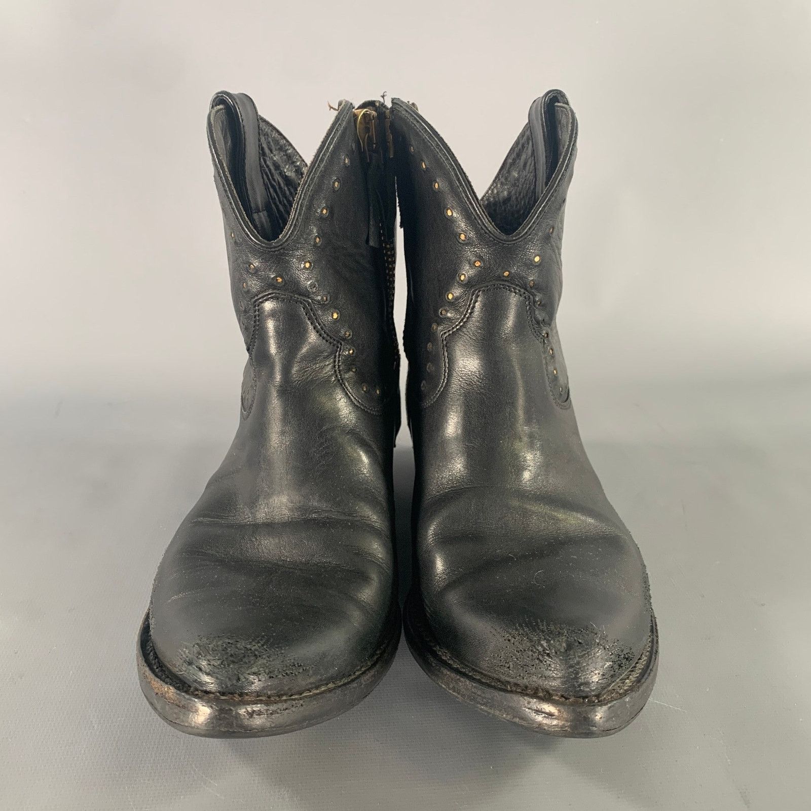 Golden Goose GOLDEN GOOSE Size 8 Black Leather Western Boots Size US 8 / IT 38 - 4 Thumbnail