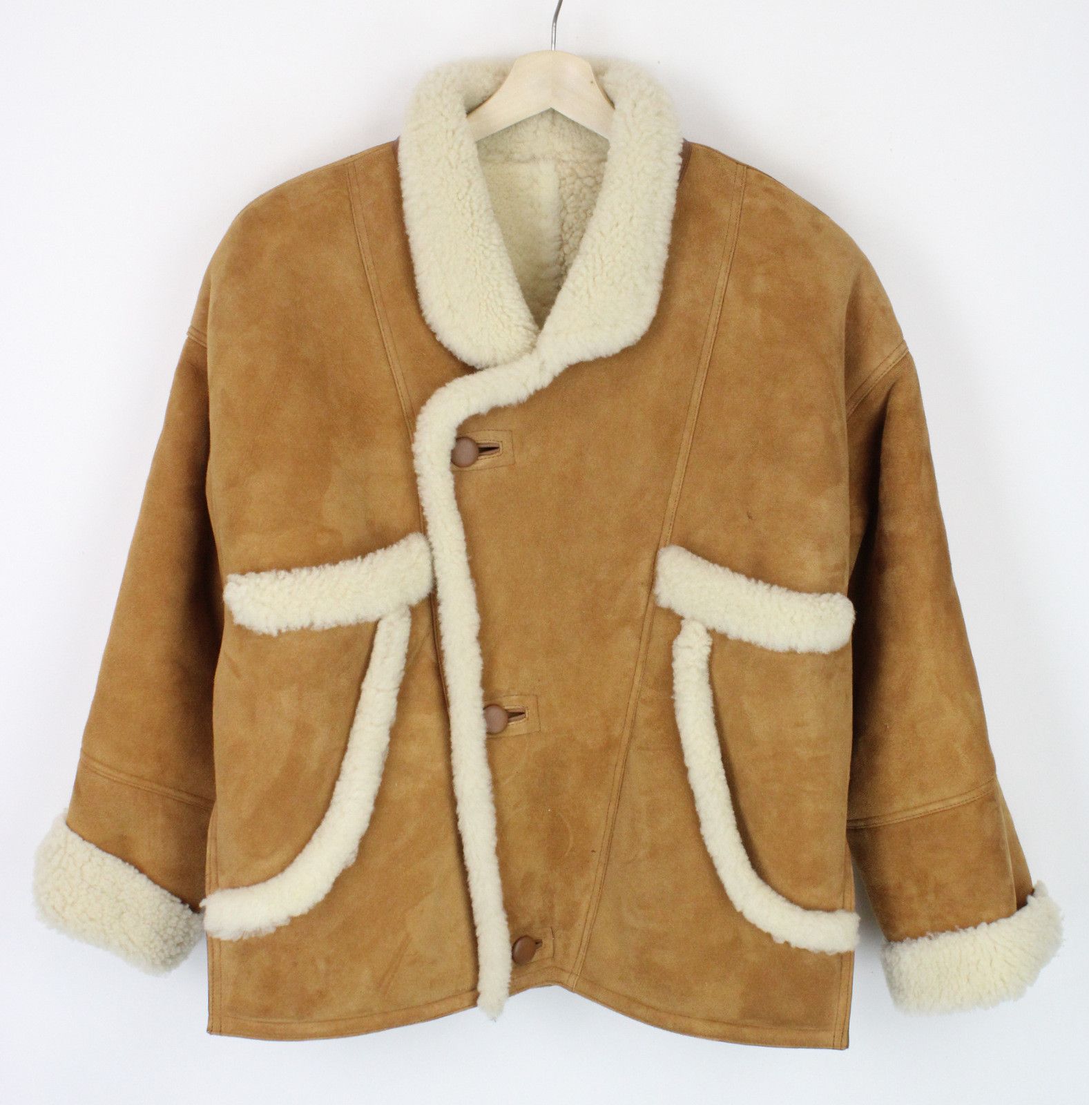 Sandro SANDRO Royal Jacket Women LARGE Shearling Leather Button Up Size US L / EU 52-54 / 3 - 2 Thumbnail