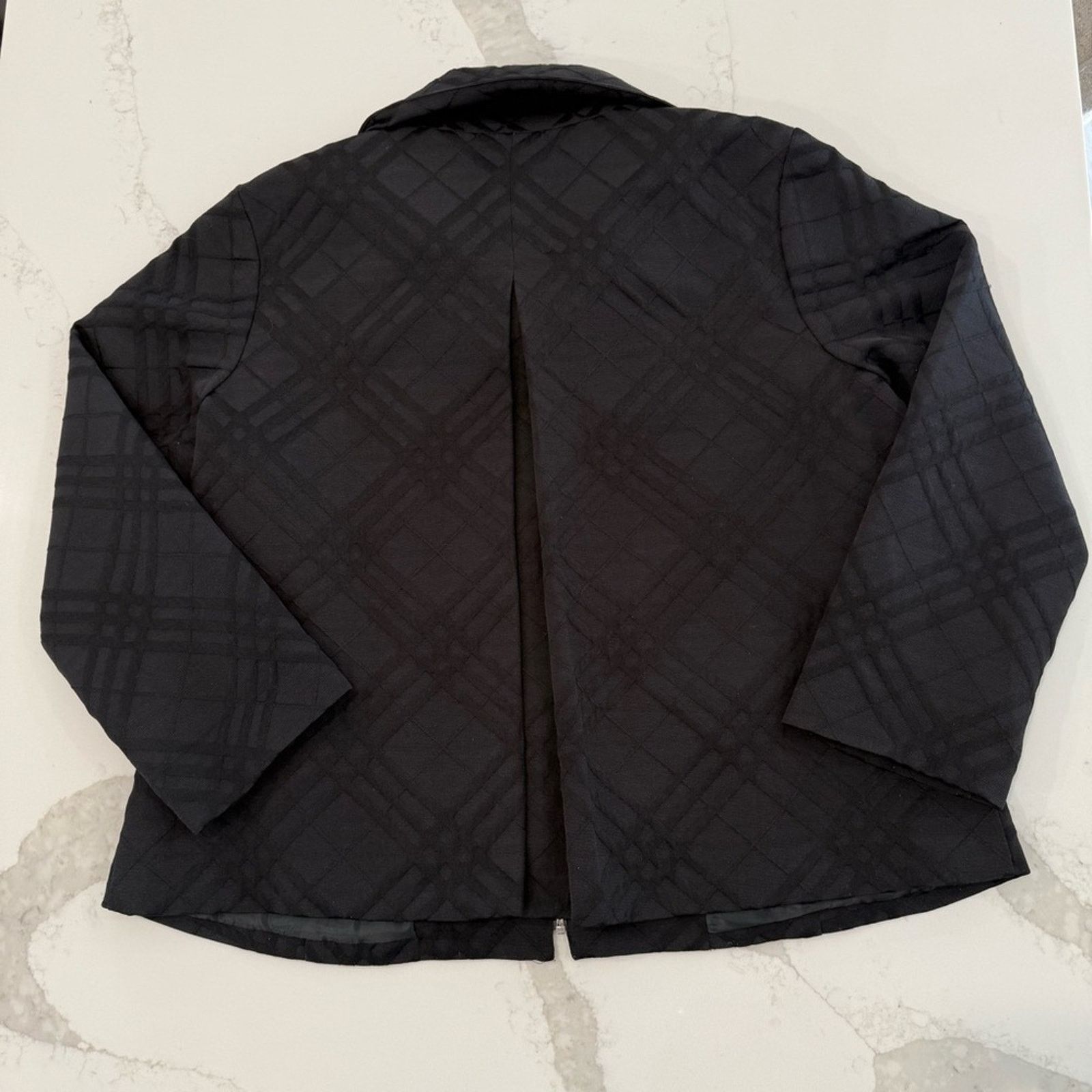 Chicos Chico's Full Zip Pleated Back Blazer Coat Women’s XL Black Size XL / US 12-14 / IT 48-50 - 6 Thumbnail